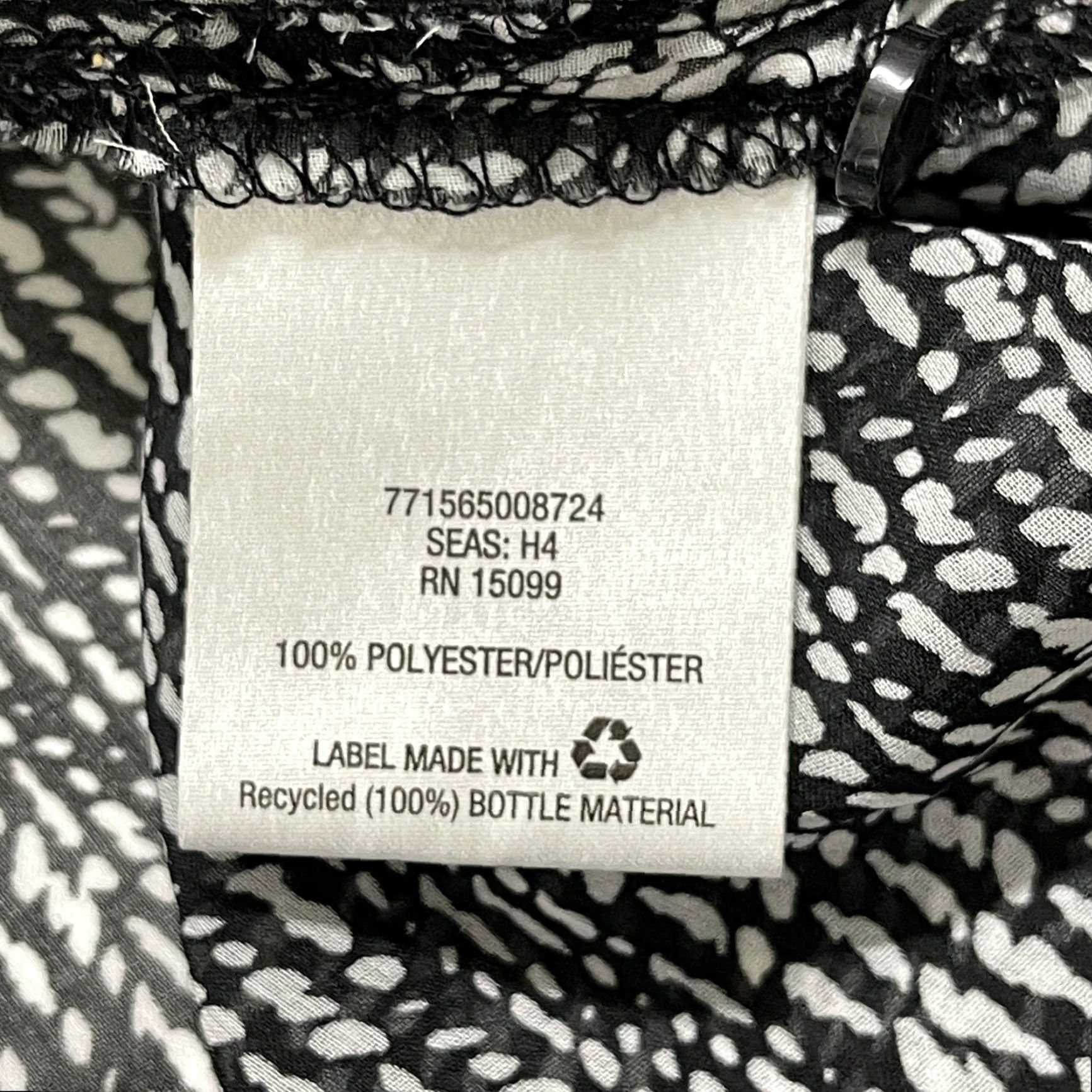 Vintage Covington Blouse Women XL Black White Geometric Long Sleeve V-Neck Button Tunic Casual Business Shirt Size XL / US 12-14 / IT 48-50 - 7 Thumbnail