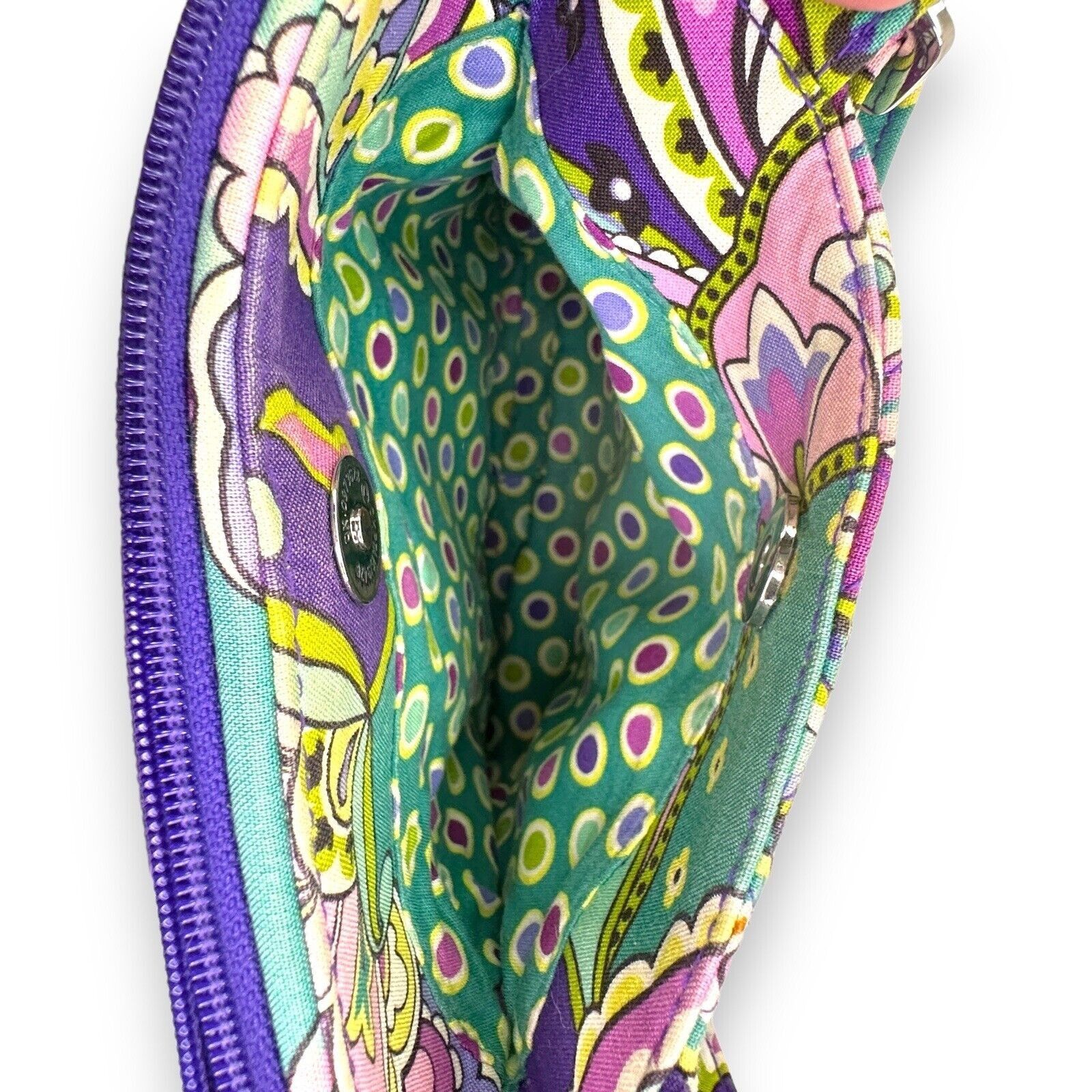 Vera Bradley Vera Bradley Purple Teal Paisley Crossbody Bag Storage EUC Size ONE SIZE - 12 Thumbnail