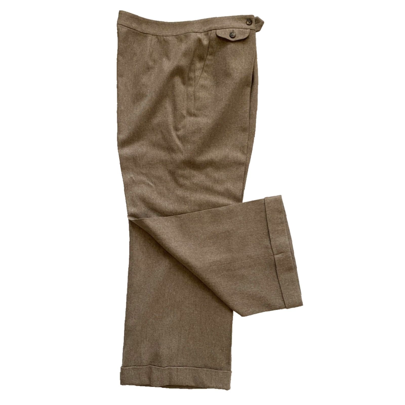 Ralph Lauren Lauren Ralph Lauren Women's Wide Leg Dress Pants Wool Beige 14 Size 36" / US 14 / IT 50 - 4 Thumbnail