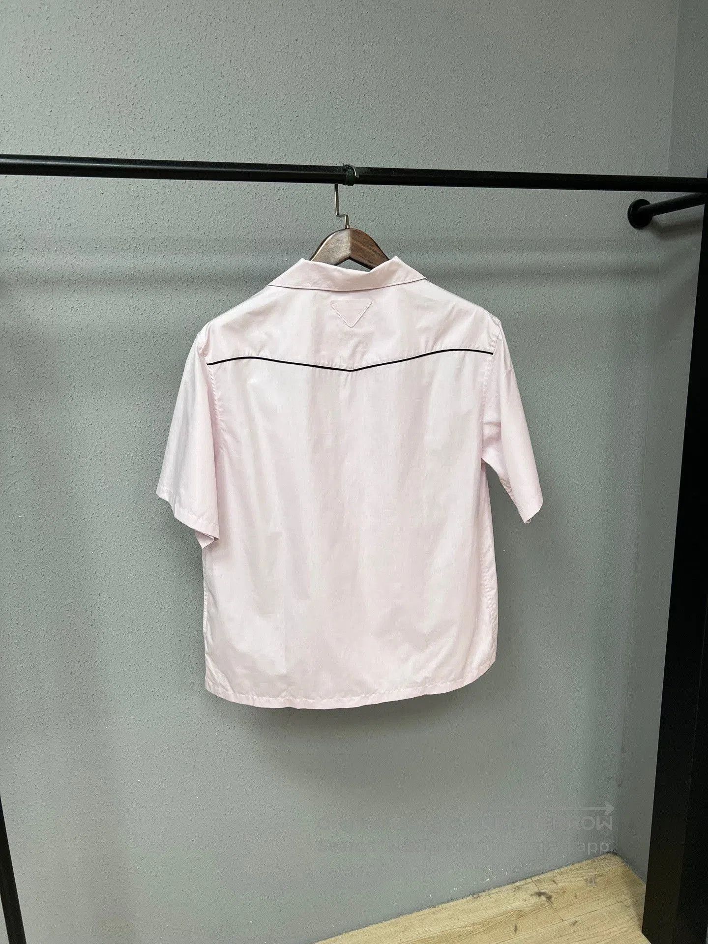 Prada Prada Pink Black Trim Short-Sleeve Shirt. Size L / US 10 / IT 46 - 2 Thumbnail