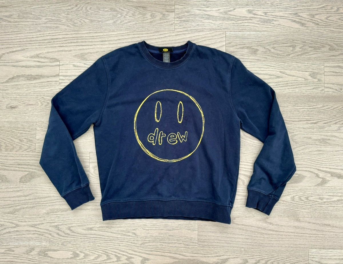 Drew × Justin Bieber Drew Dark Blue Crewneck Sweatshirt Women’s Size L / US 10 / IT 46 - 1 Thumbnail