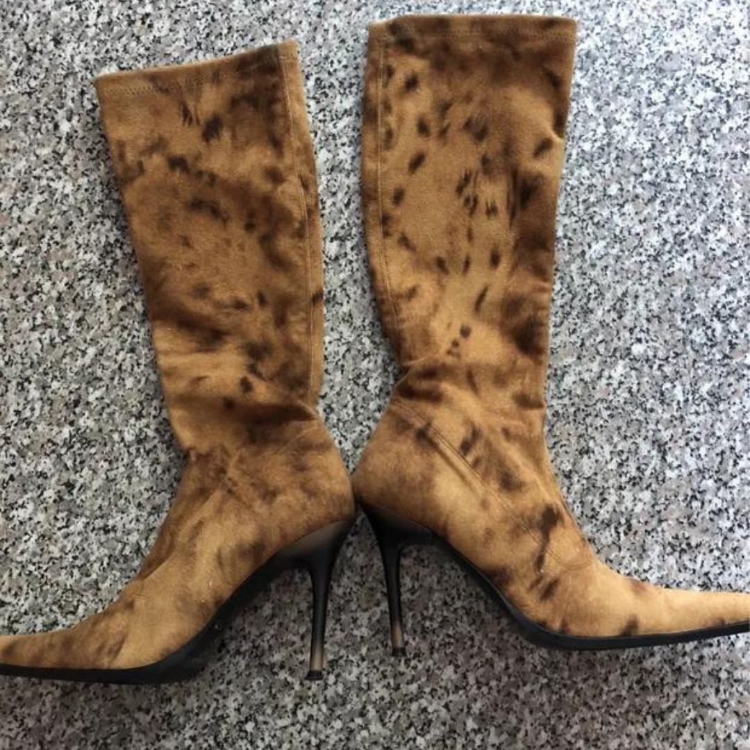 Other Leopard Tan Stocking Boots Stiletto heel US sz 6 / EUR 36 Size US 6 / IT 36 - 6 Thumbnail