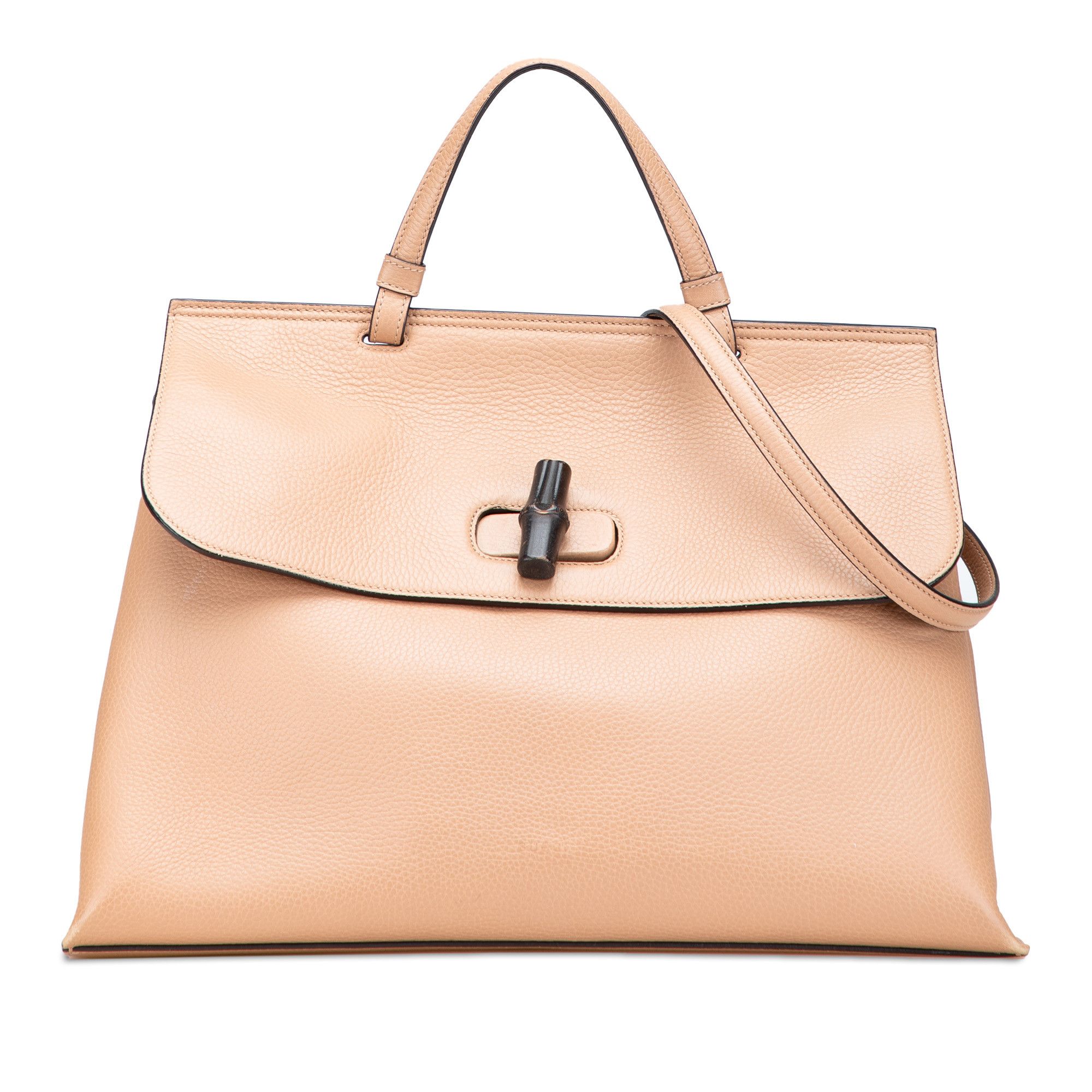 Gucci Gucci Large Leather Bamboo Daily Satchel Size ONE SIZE - 1 Thumbnail