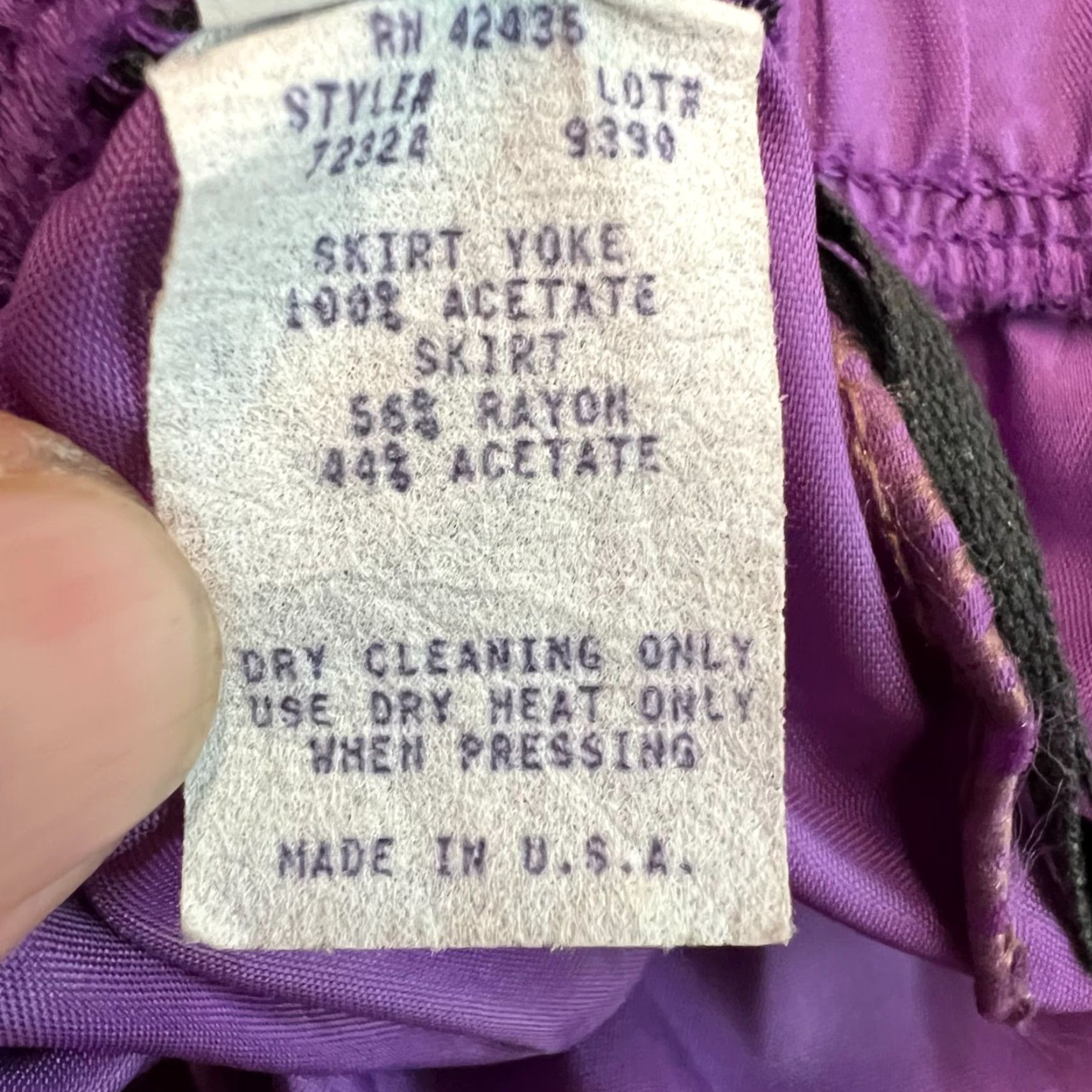 Vintage VINTAGE 1980s Purple 2 Tone Skirt 80s Womens Size 12 Made in USA Size 32" / US 10 / IT 46 - 5 Thumbnail