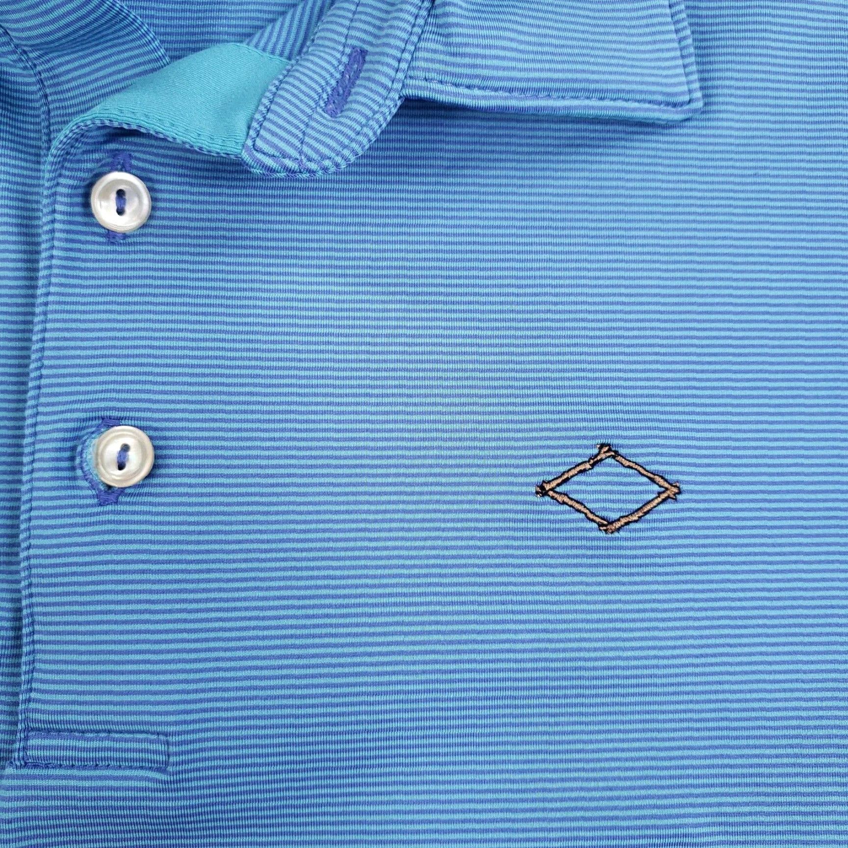 Peter Millar Peter Millar Polo Shirt Mens XL Blue Striped Summer Comfort Stretch Golf Casual Size US XL / EU 56 / 4 - 6 Thumbnail