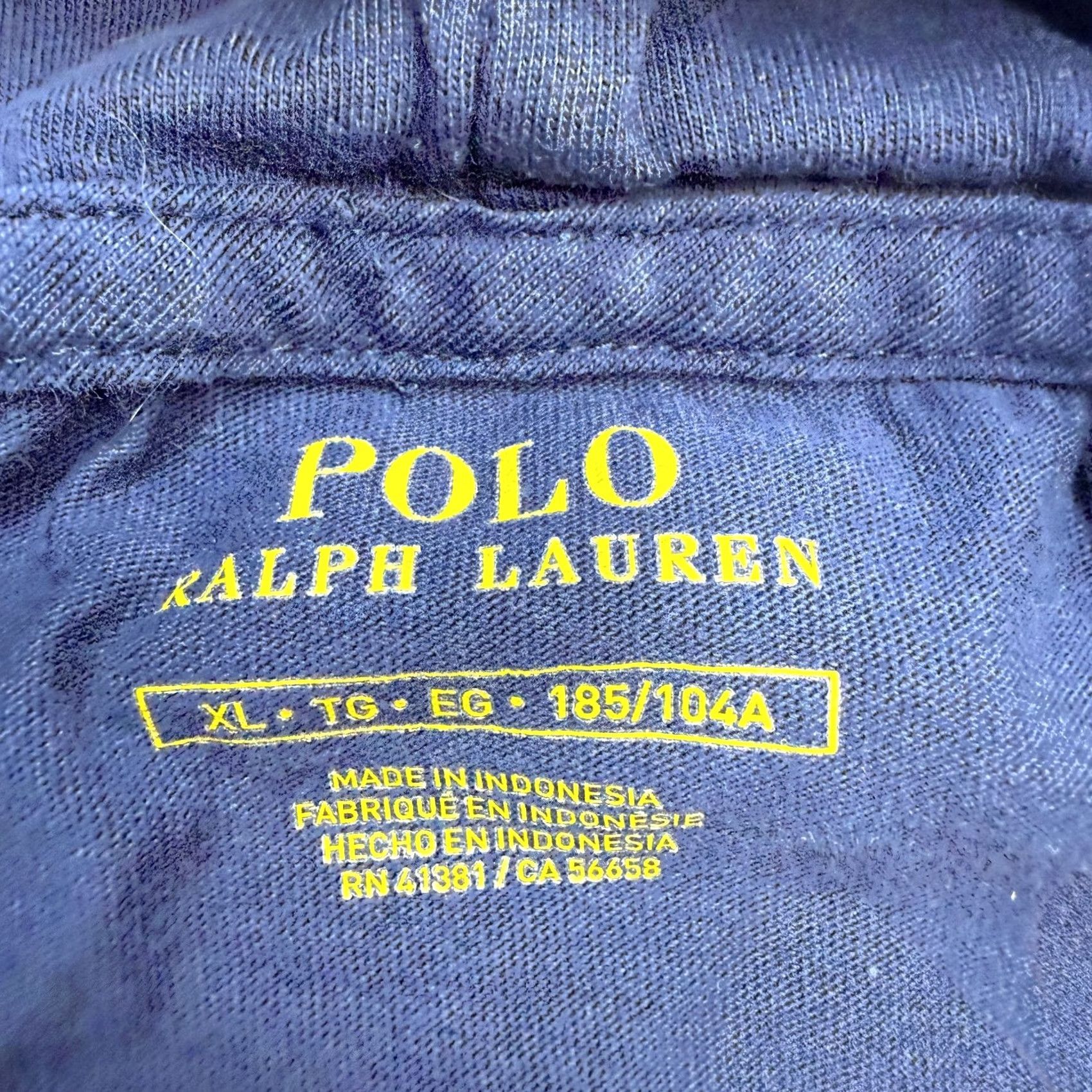 Polo Ralph Lauren Polo Ralph Lauren Hoodie Shirt Mens XL Navy Blue Lightweight Cotton Pony Size US XL / EU 56 / 4 - 5 Thumbnail