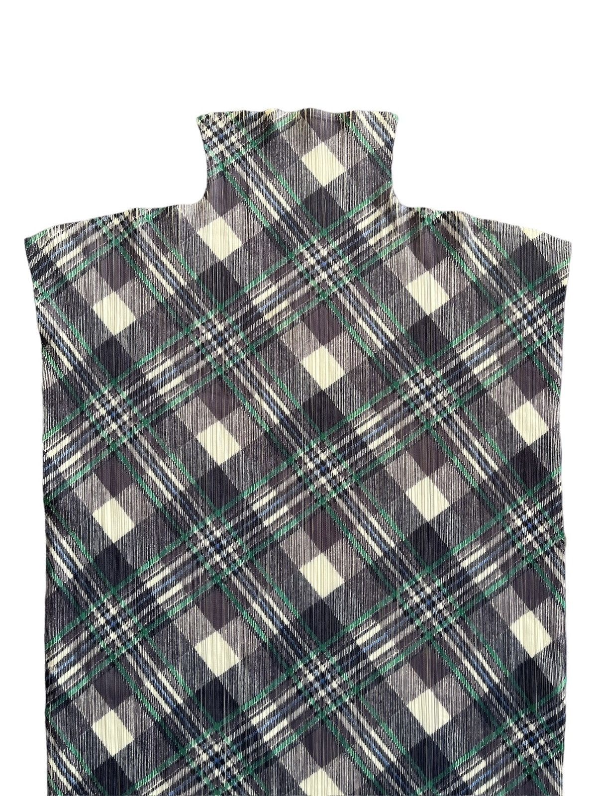 Issey Miyake PLEATS PLEASE ISSEY MIYAKE Mock Neck Dress Tartan Color Size L / US 10 / IT 46 - 2 Thumbnail