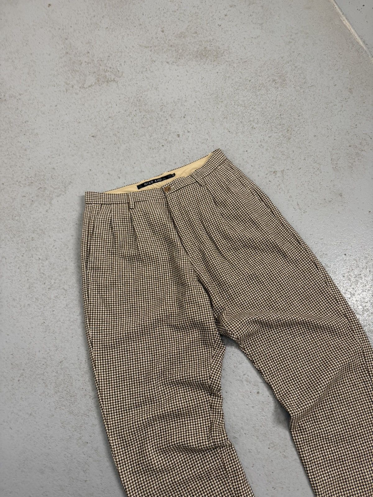 Japanese Brand Niko And Checkered Wool Pants Size US 32 / EU 48 - 3 Thumbnail