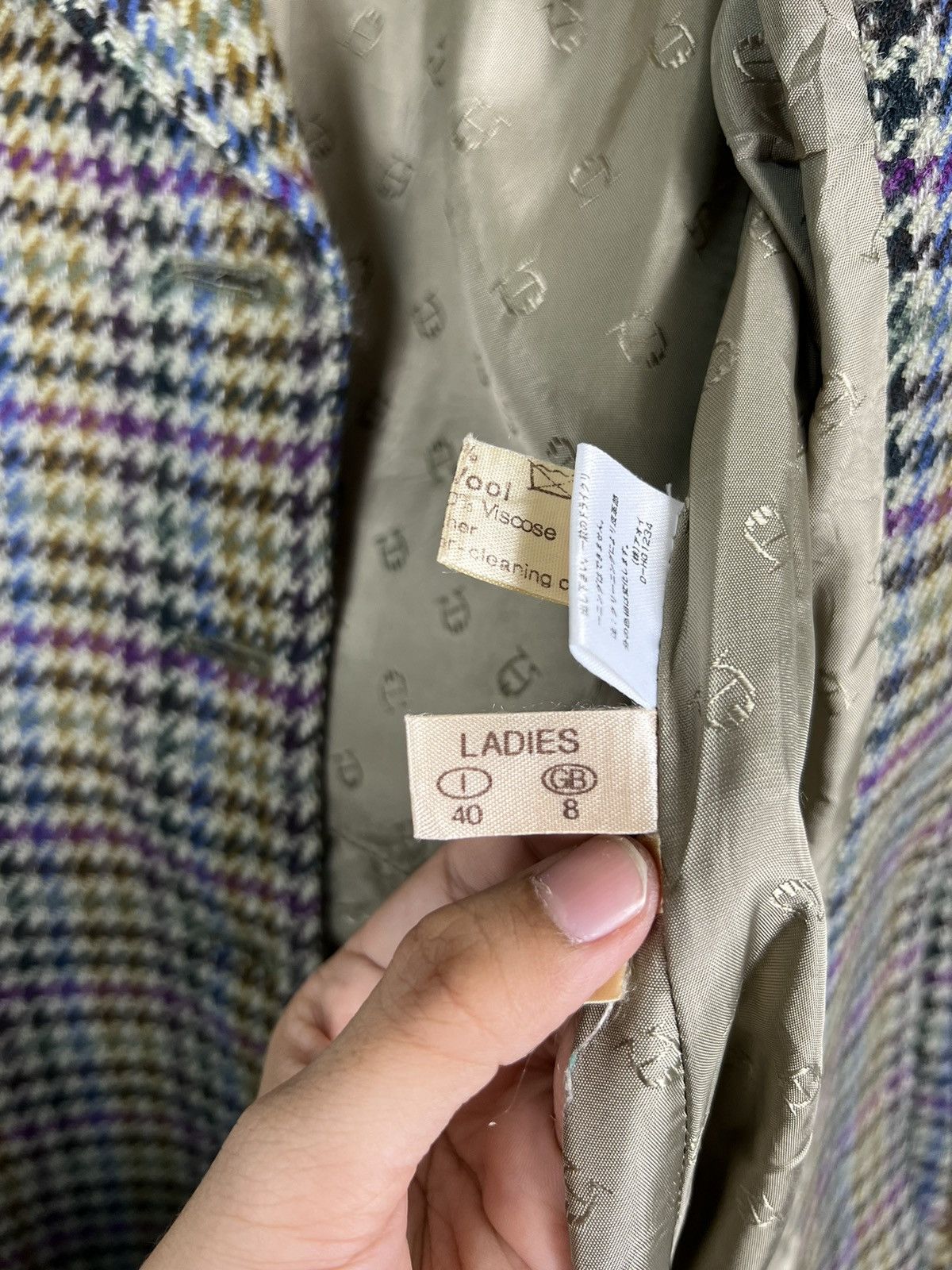 Aigner × Etienne Aigner 🔥 VINTAGE ETIENNE AIGNER TWEED WOOL BLAZER MADE IN GERMANY Size M / US 6-8 / IT 42-44 - 18 Thumbnail