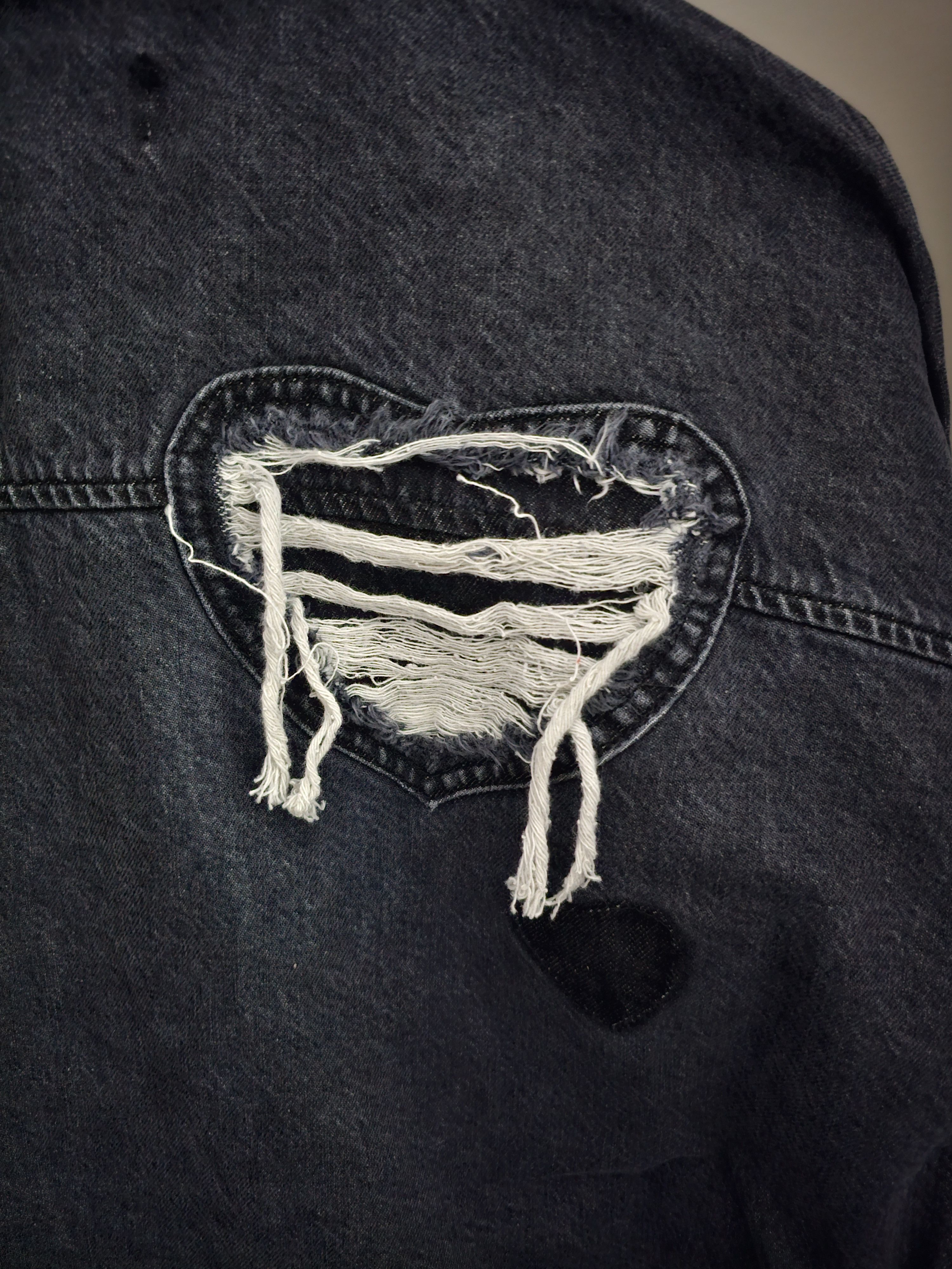 Nahmias Nahmias Heart Patch Work Denim Shirt Size US XXL / EU 58 / 5 - 18 Thumbnail