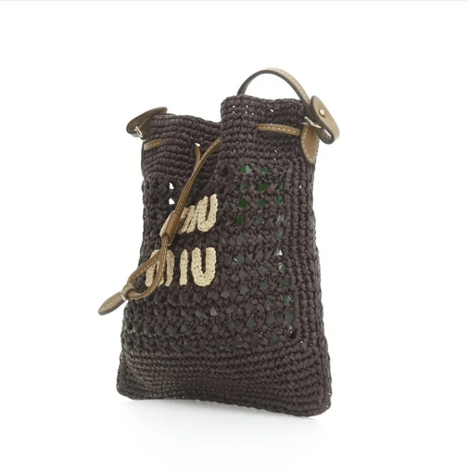 Miu Miu MIU MIU Mini Raffia Bucket Handbag Size ONE SIZE - 2 Thumbnail