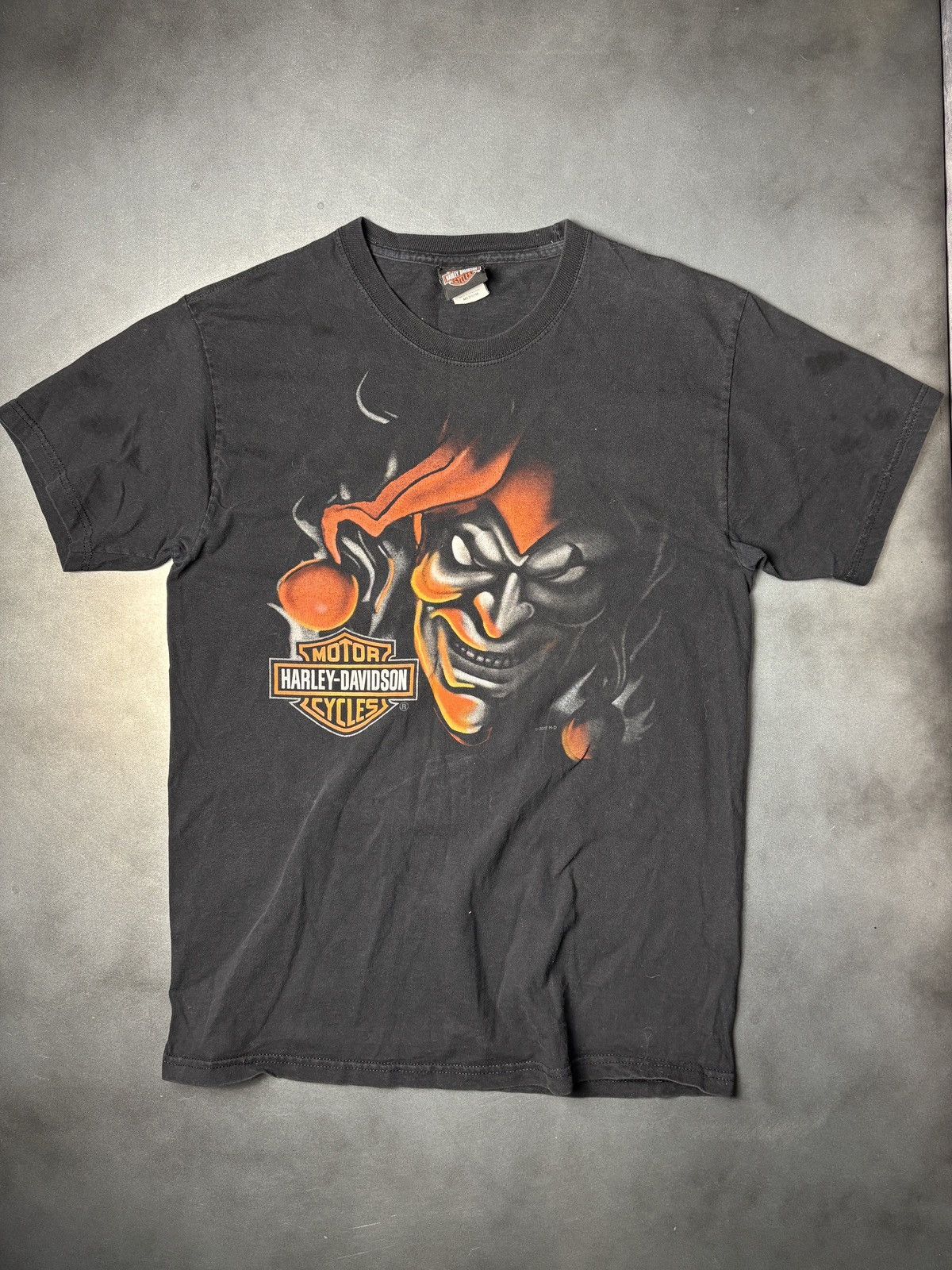 Harley Davidson 2012 Harley Davidson Tee Shirt Clown Joker Creep ALP VIntage Size US M / EU 48-50 / 2 - 1 Thumbnail
