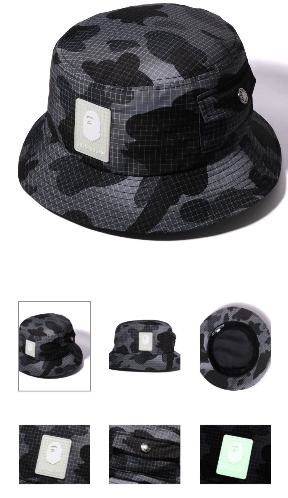Bape A Bathing Ape Grid Camo Bucket Hat Size ONE SIZE - 4 Thumbnail