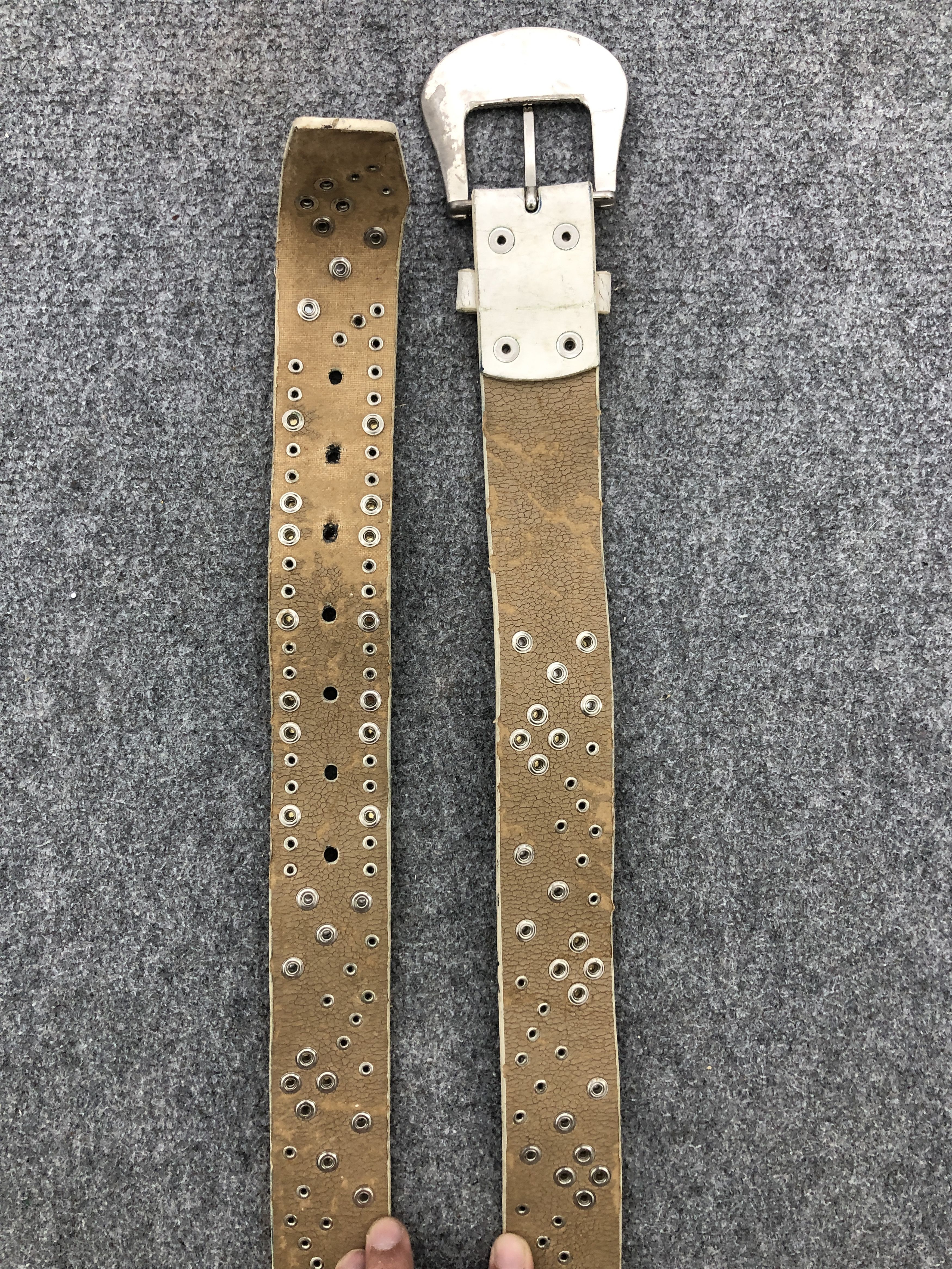 If Six Was Nine Vintage 70s Rhinestones Studded Punk Style Belt Size ONE SIZE - 5 Thumbnail