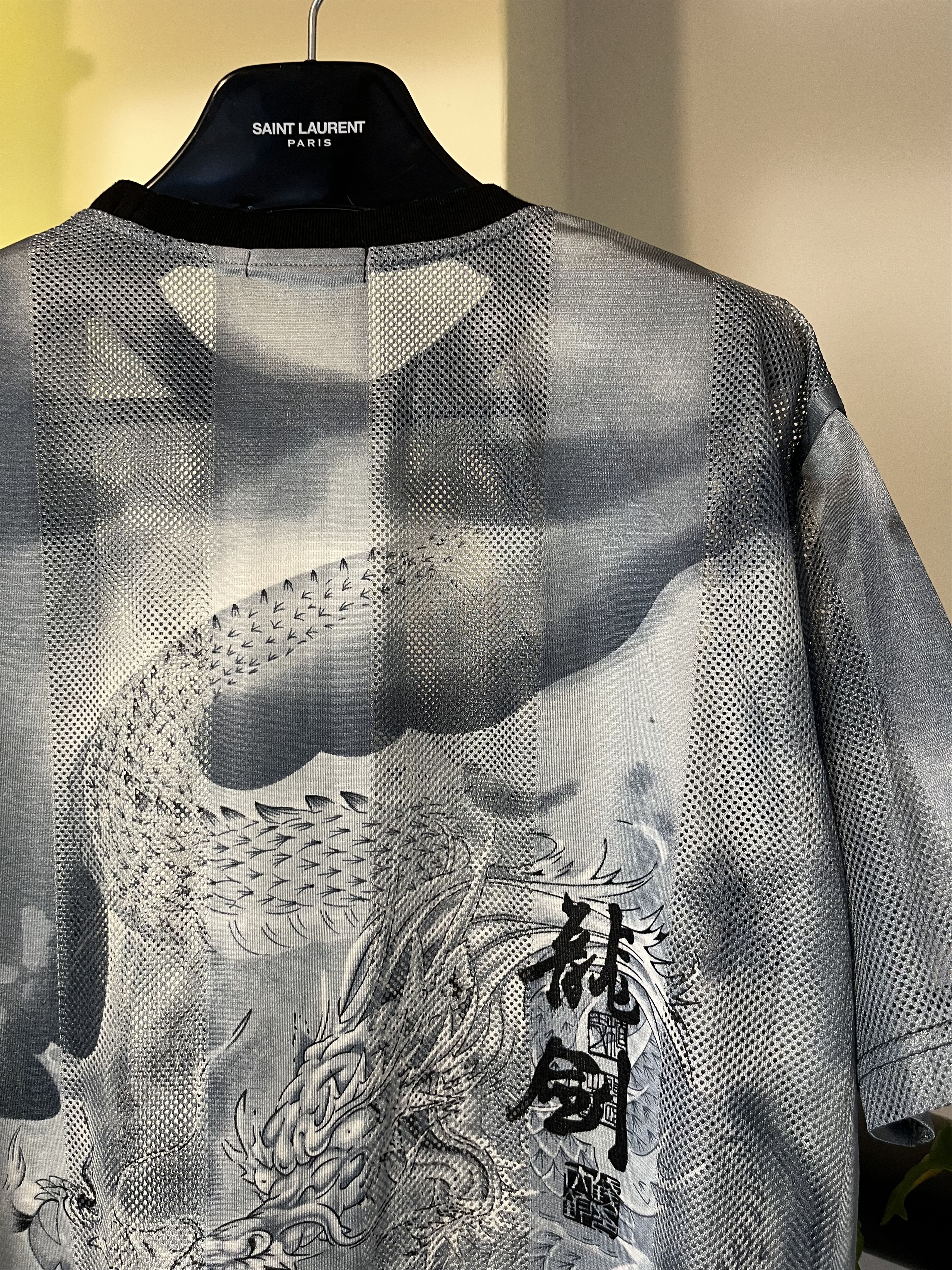 Japanese Brand × Vintage Vintage y2k Dragon Mesh T Shirt Avant Garde Crazy Shirt Size US L / EU 52-54 / 3 - 6 Thumbnail
