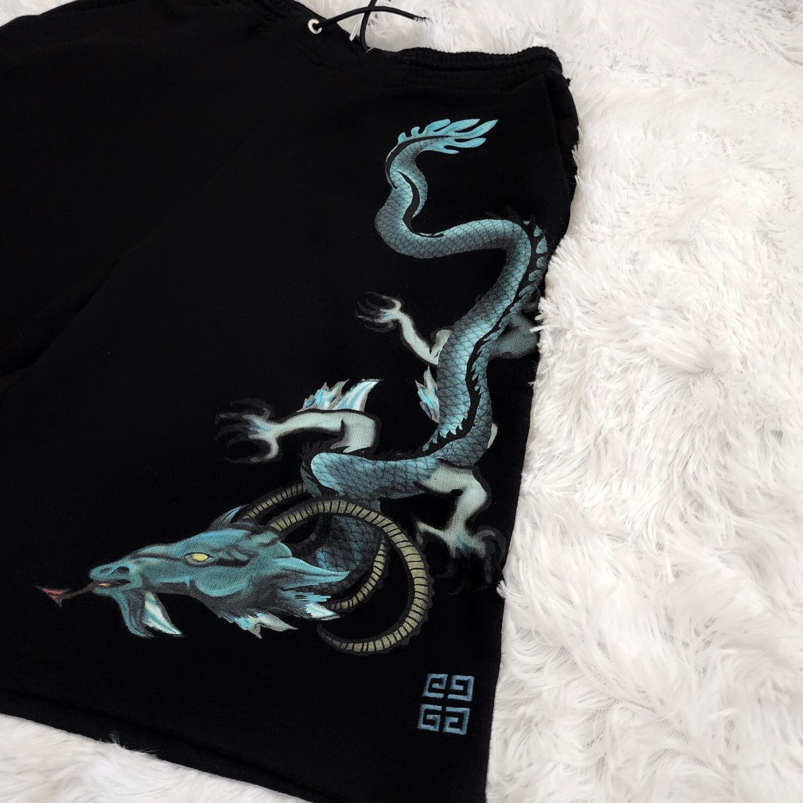 Givenchy Givenchy Dragon-Print Cotton Jersey Black Shorts size XS Size US 28 / EU 44 - 2 Thumbnail