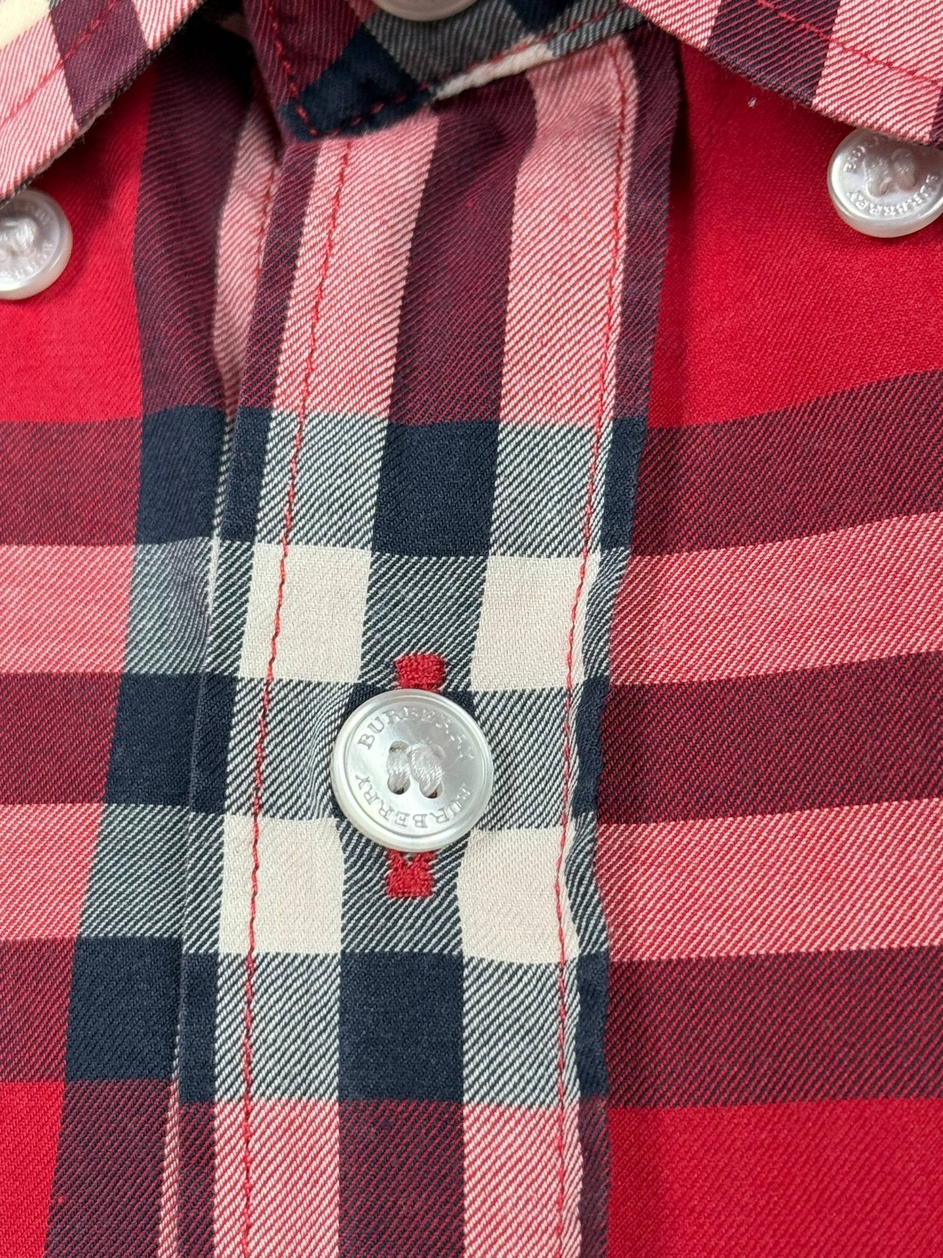 Burberry Burberry Luxury Classic Shirt Red Check Button Ups Size M Size US M / EU 48-50 / 2 - 8 Thumbnail