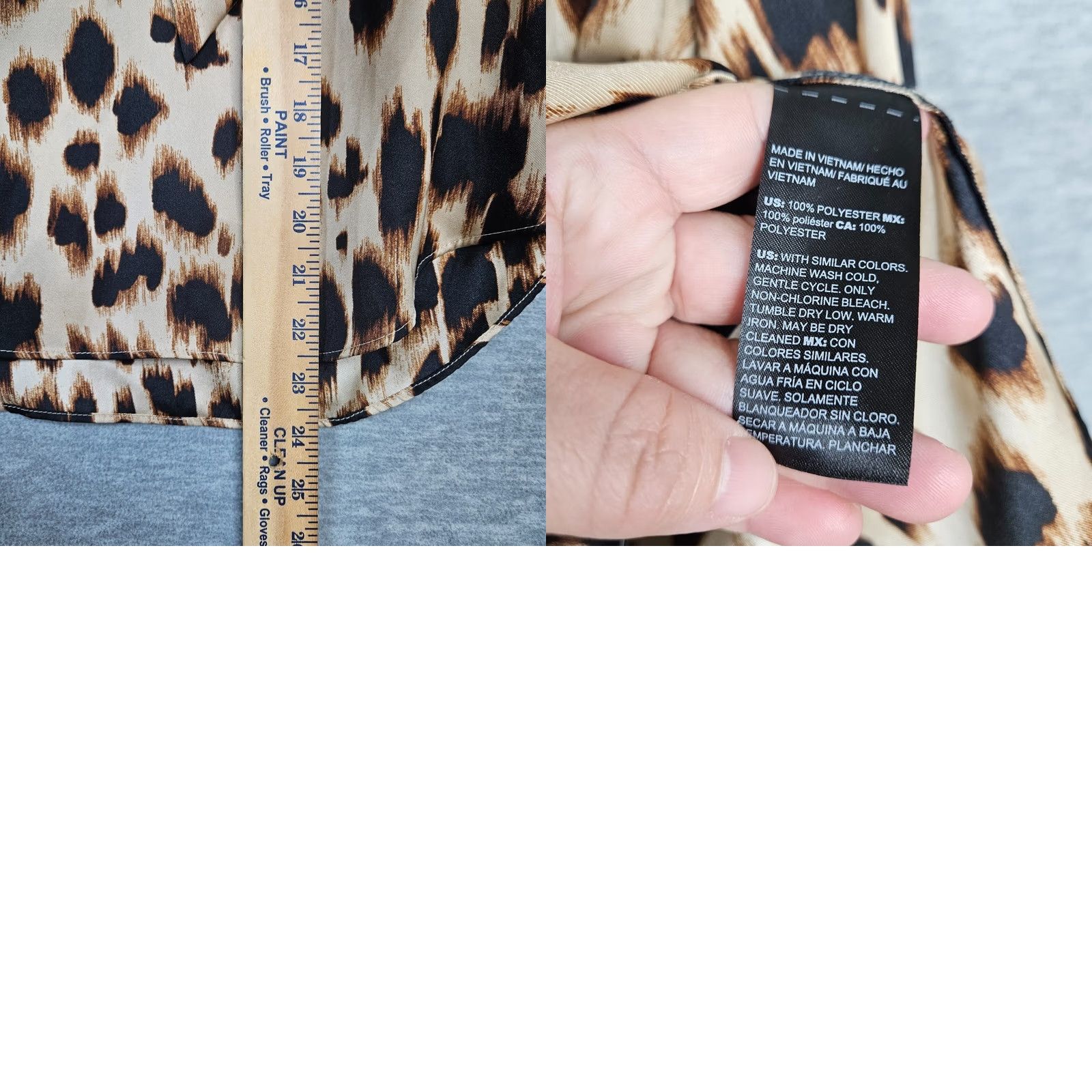 White House Black Market White House Black Market Blouse XS Leopard-Print Bow Tie Neck Short Sleeve Multicolor Women’s Regular Size XXS / US 00 / IT 34 - 8 Thumbnail