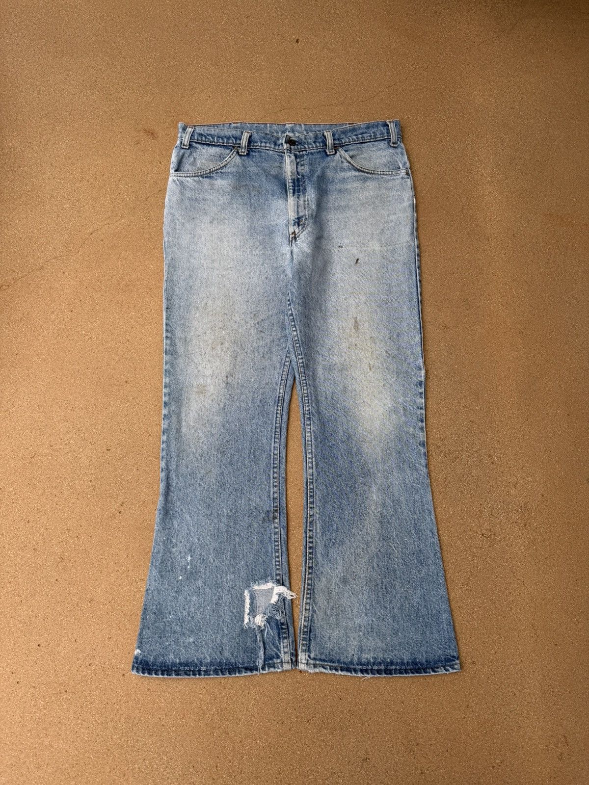 Vtg 70’s Levi’s 646 Orange Tab Bellbottom Flare Jeans 36x28