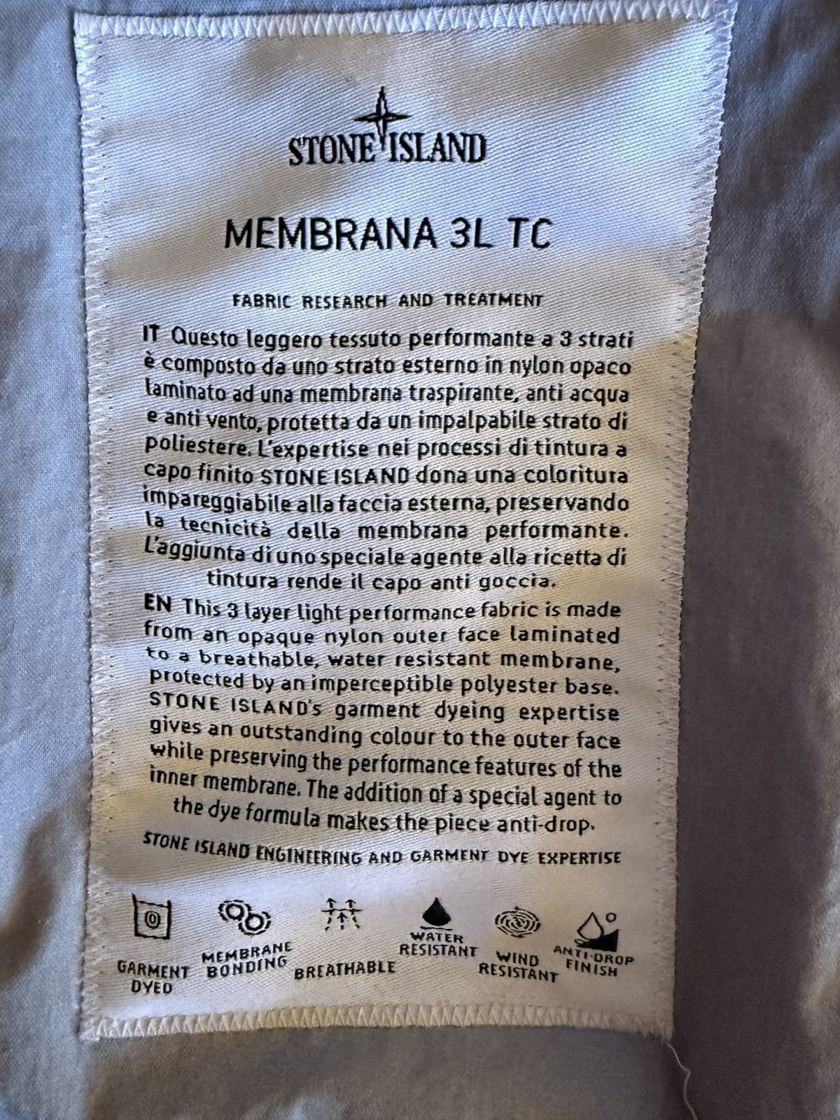 Stone Island Stone Island Membrana Jacket 3L TC. Size US L / EU 52-54 / 3 - 6 Thumbnail