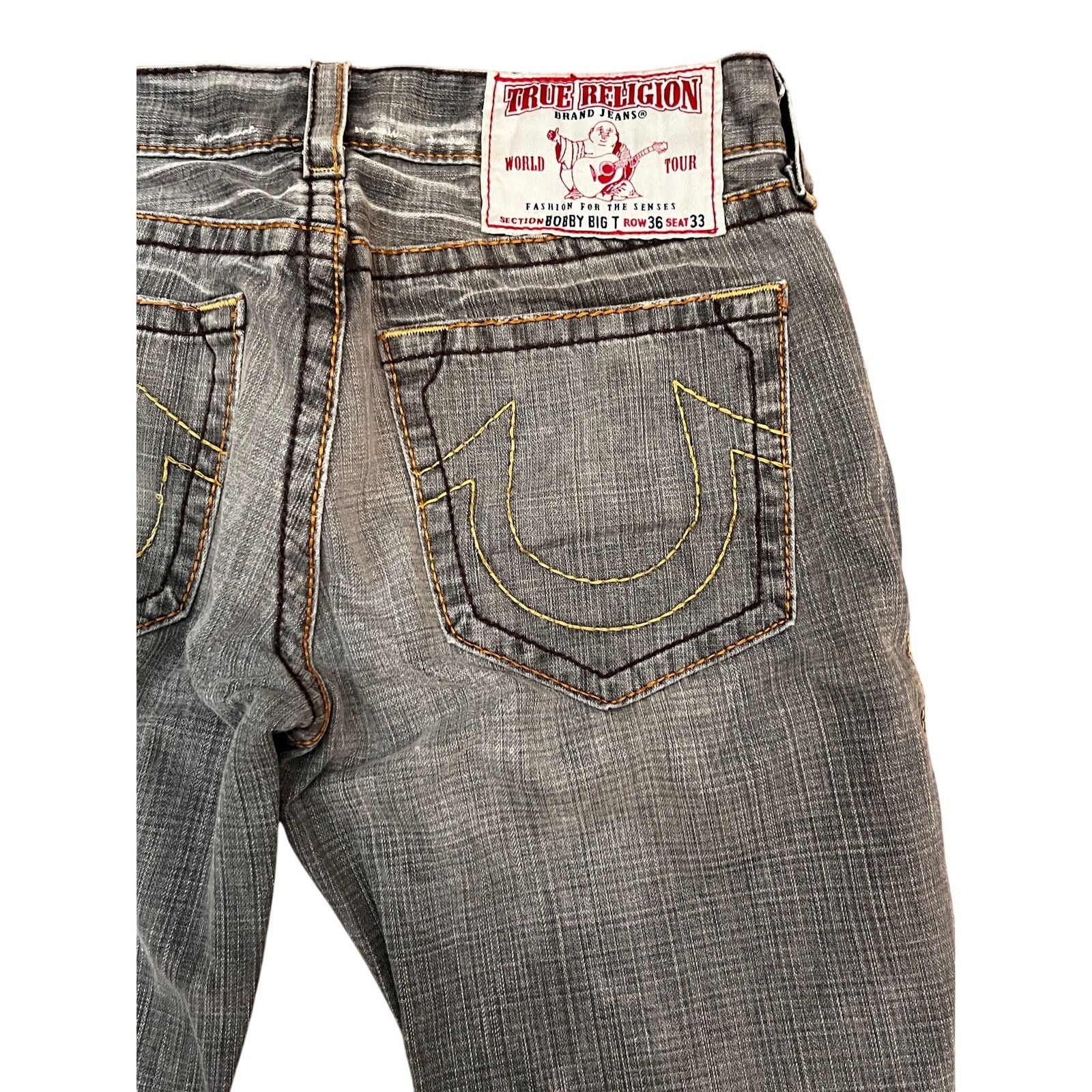 True Religion Vintage True Religion Bobby Big T Gray Straight Leg Jeans Size US 36 / EU 52 - 4 Thumbnail