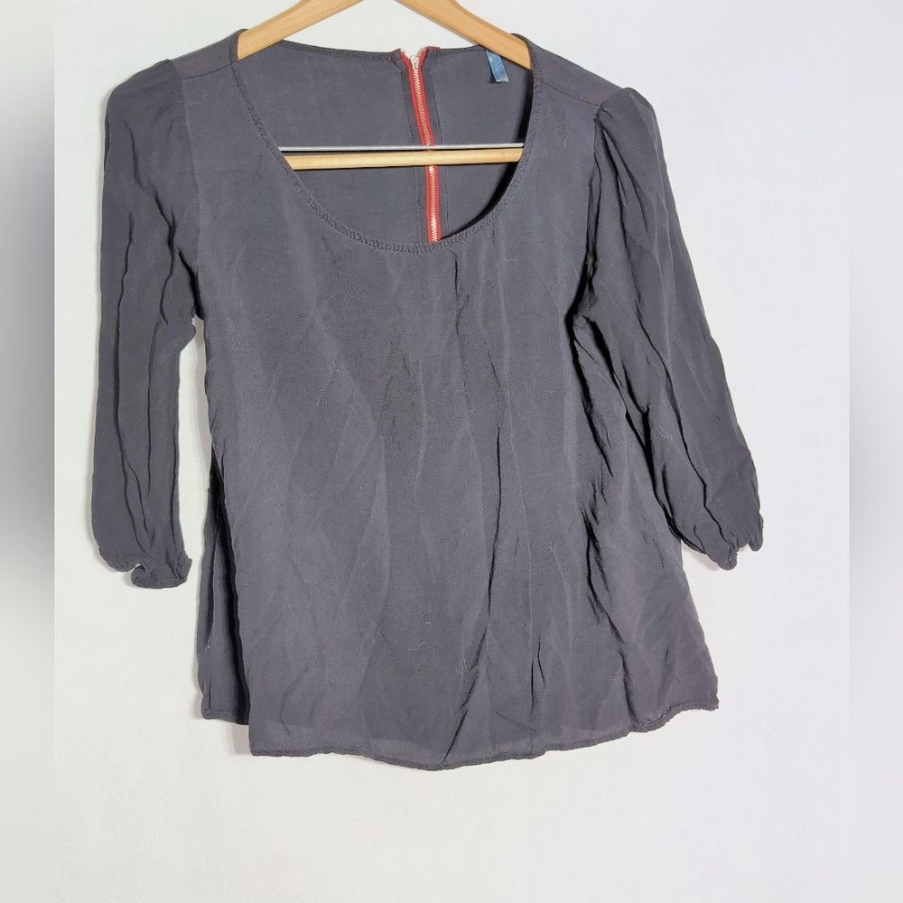 Other Unbranded M Peasant Women's Black Blouse Made In USA Size M / US 6-8 / IT 42-44 - 2 Thumbnail