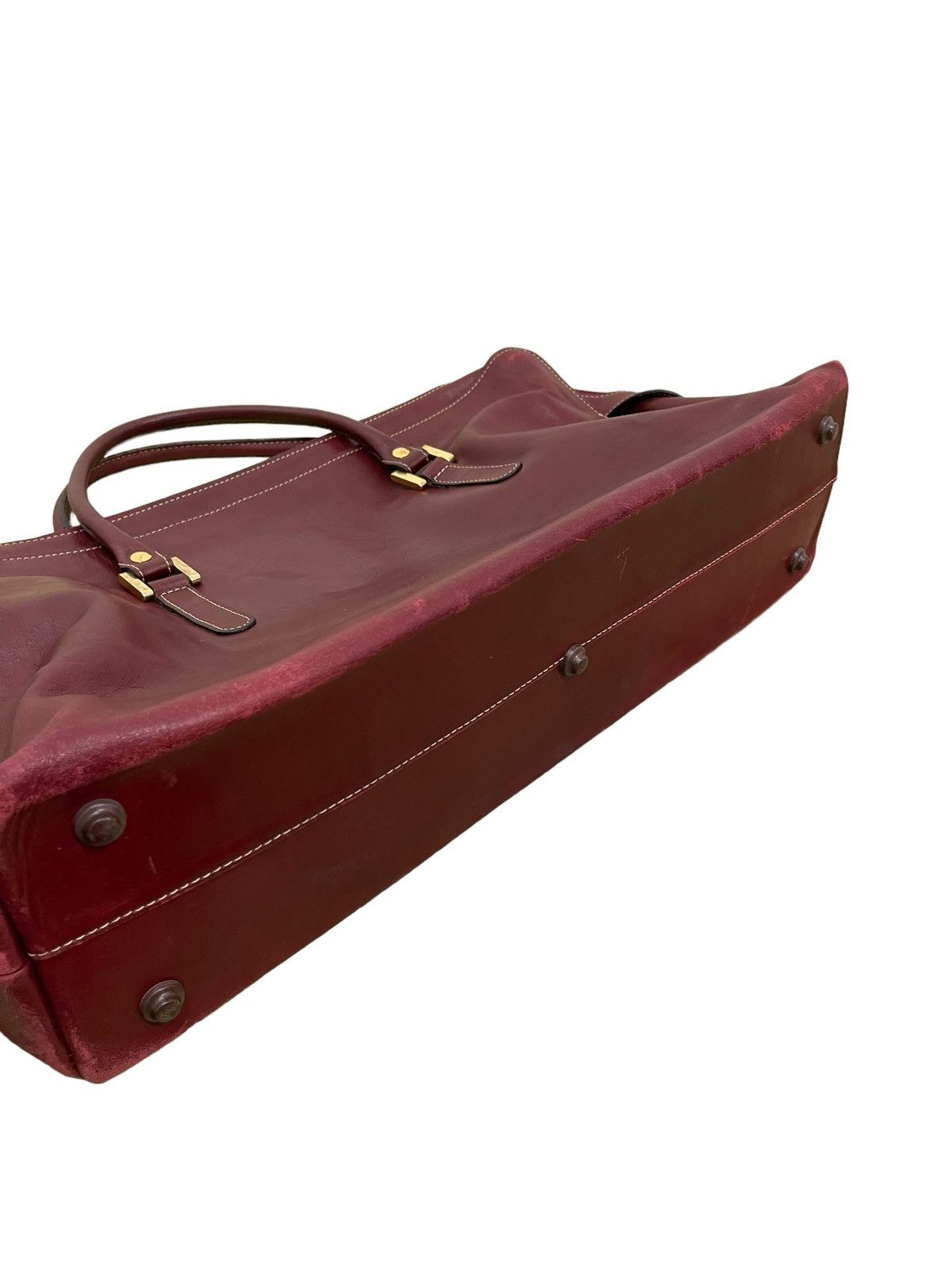 Vtg Full Leather Patina Duffel Bag Quarter Japan 1🟩