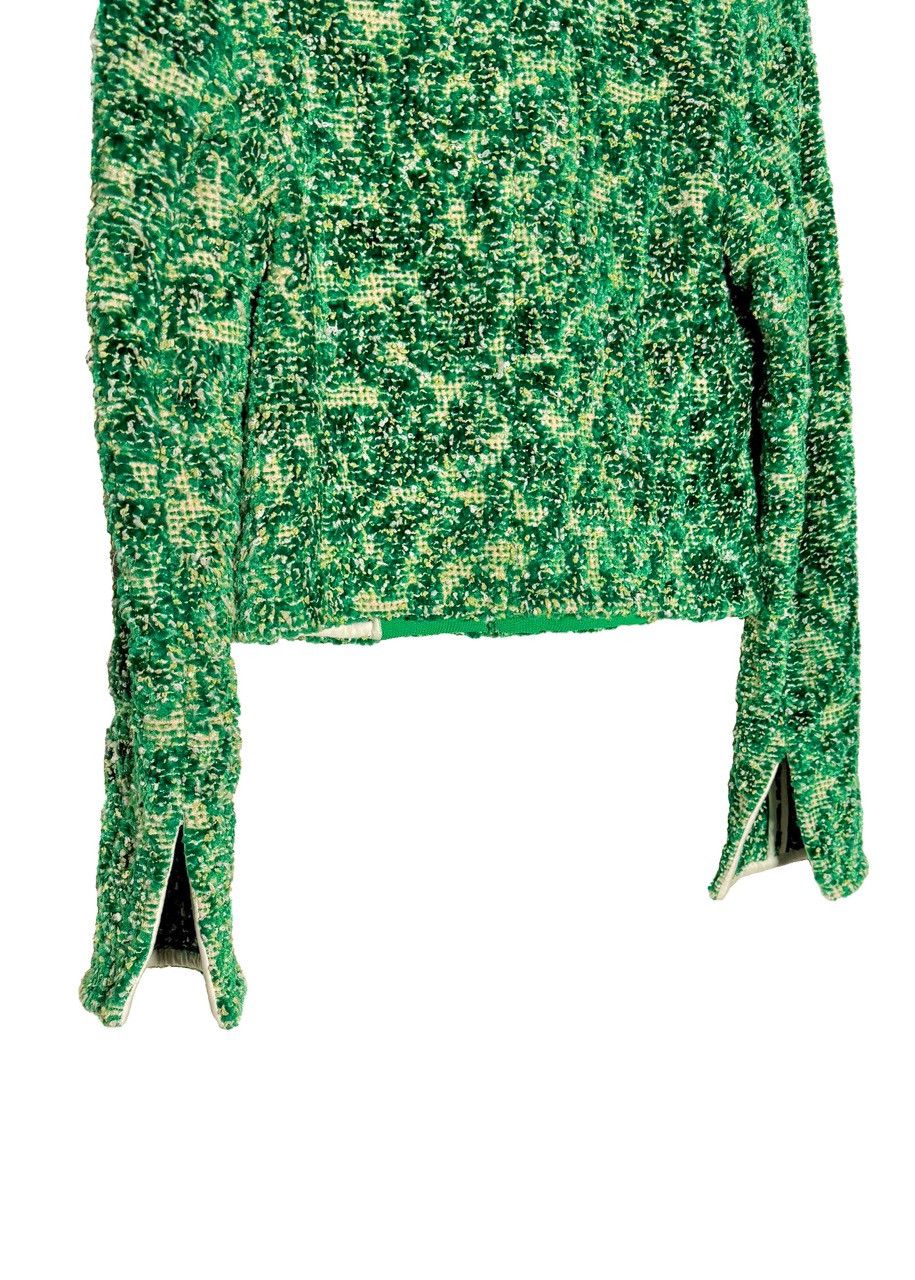Bottega Veneta Bottega Veneta 2021 Green Abstract Chenille Bouclé Jacket Size XS / US 0-2 / IT 36-38 - 4 Thumbnail
