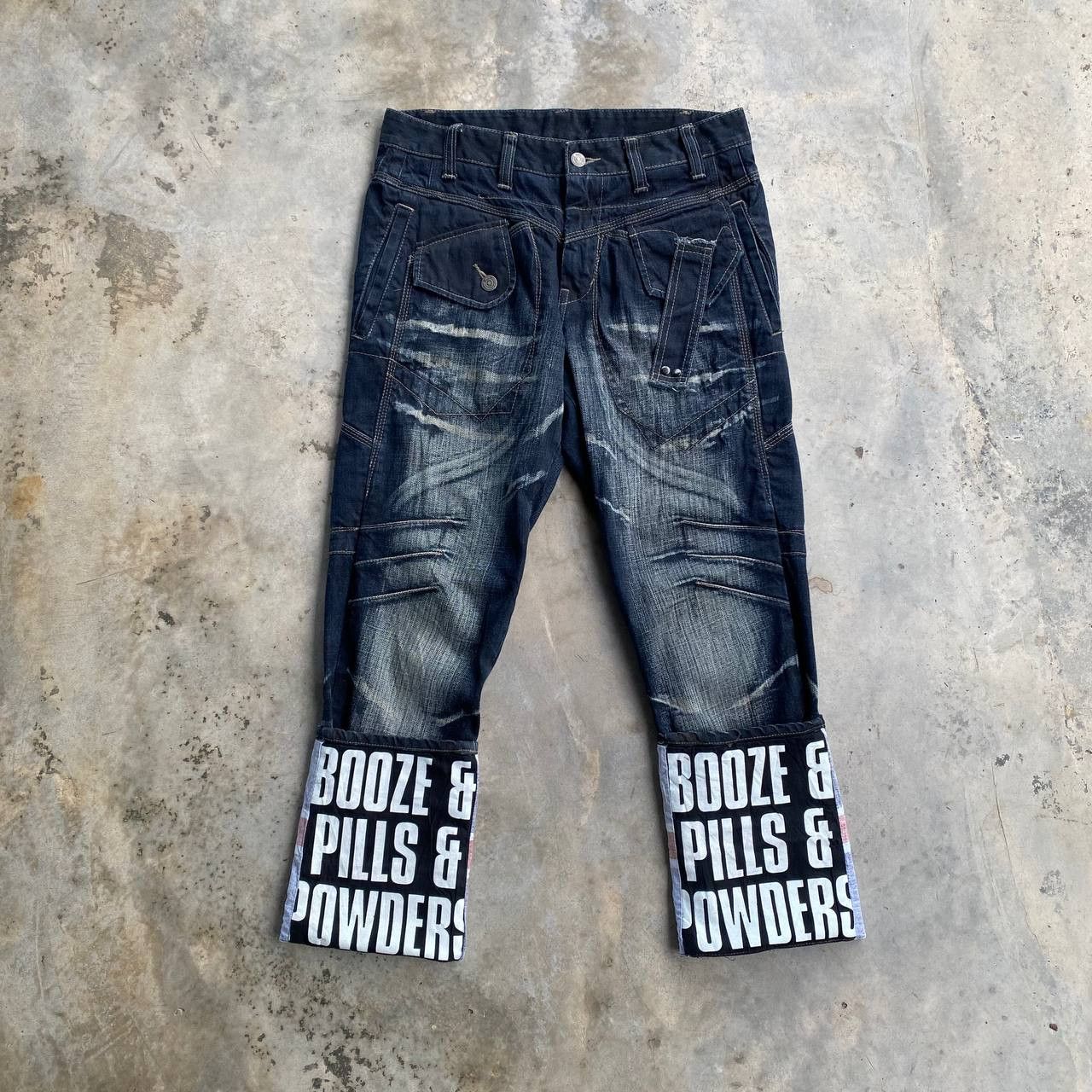 PPFM PPFM PUNK BOOZE,PILLS&POWDER HERRINGBONEWASH G.BRITAIN FLAG Size US 30 / EU 46 - 4 Thumbnail