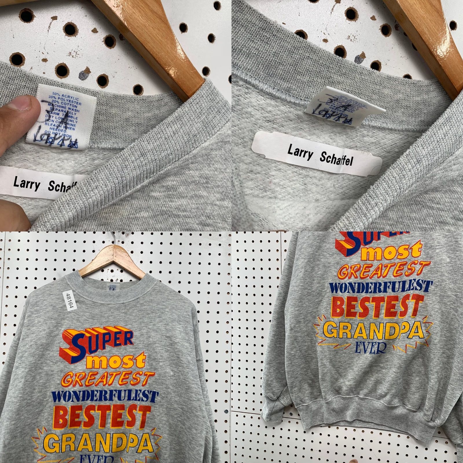 Vintage Vintage Grandpa Sweatshirt Mens XL Gray World Greatest Funny Dad Clothing Pullover Crew Neck Sweatshirt Size US XL / EU 56 / 4 - 8 Thumbnail