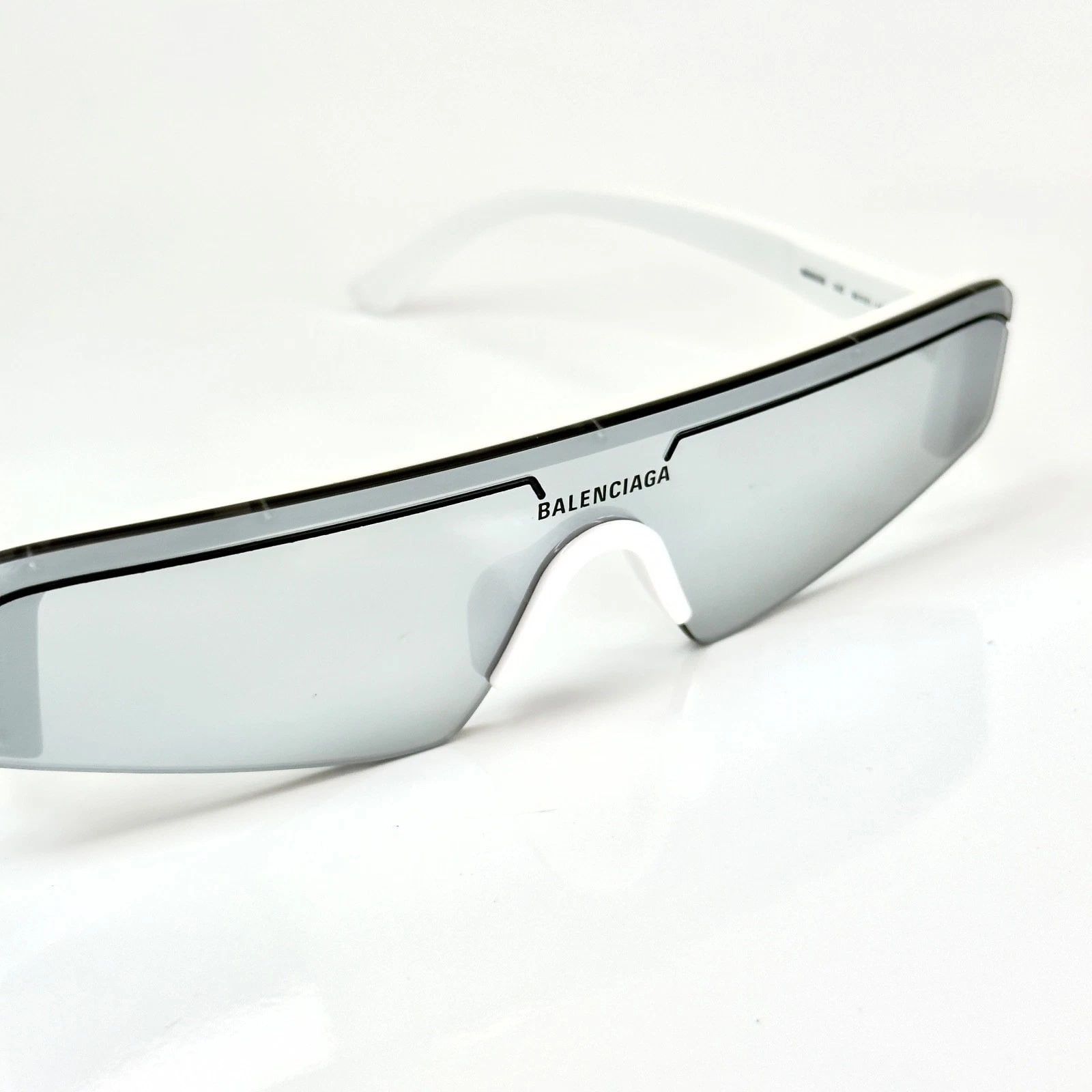 Balenciaga BALENCIAGA BB0003S SKI 0003 White Silver Fashion Sunglasses Size ONE SIZE - 4 Thumbnail