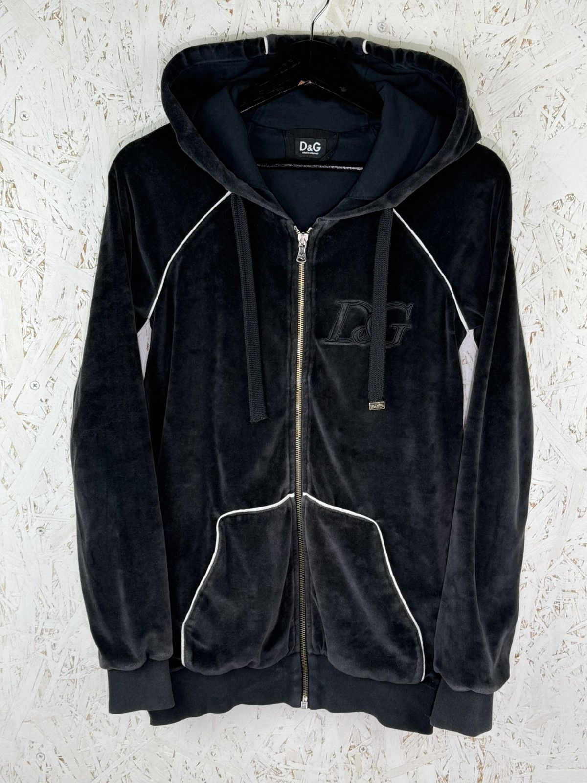 Dolce & Gabbana Dolce & Gabbana Velour Zip Up Hoodie Black Size 40 Size S / US 4 / IT 40 - 1 Thumbnail