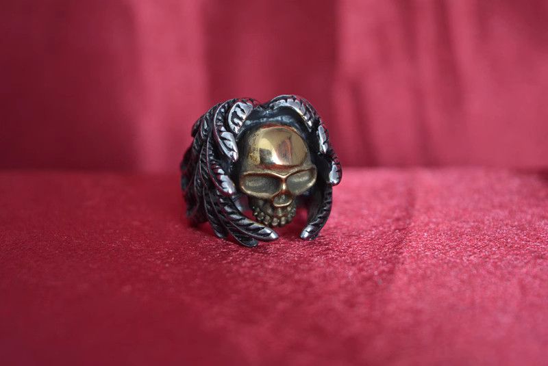 Jewelry Skull Rare Jewelry Rings Open Size Chrome Ring (Size 7-13) Size ONE SIZE - 3 Thumbnail