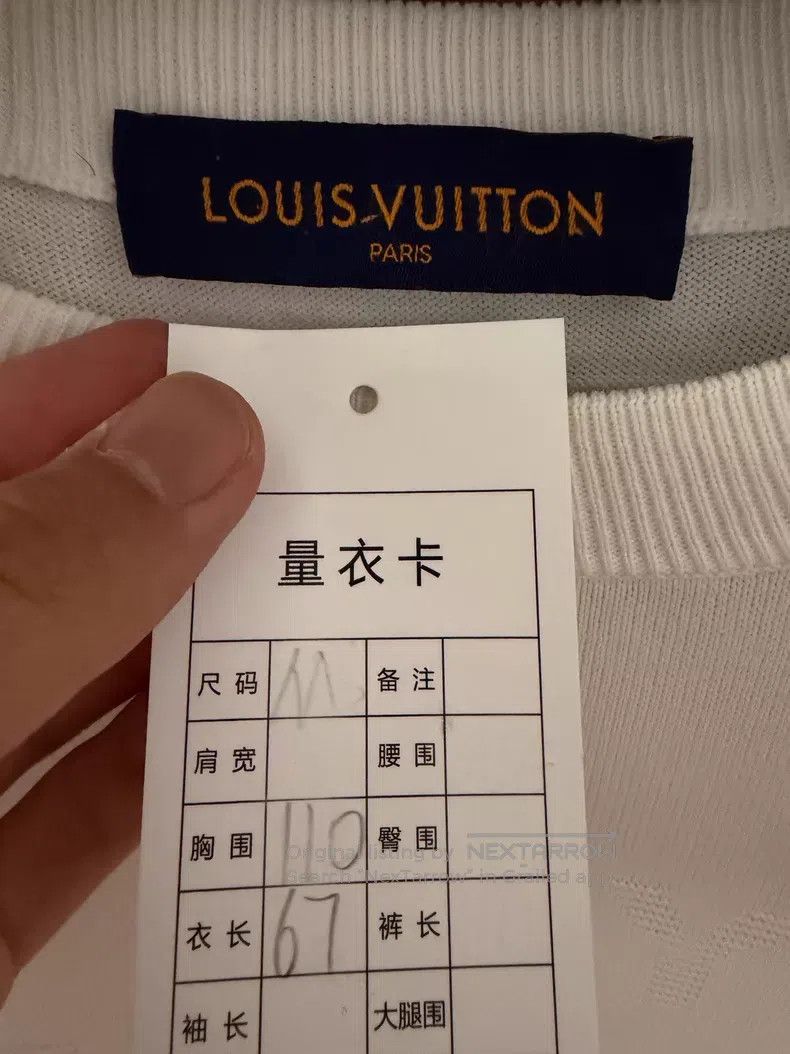 Louis Vuitton Louis Vuitton White Bullet Screen Letter Knitted Short Sle Size US M / EU 48-50 / 2 - 3 Thumbnail