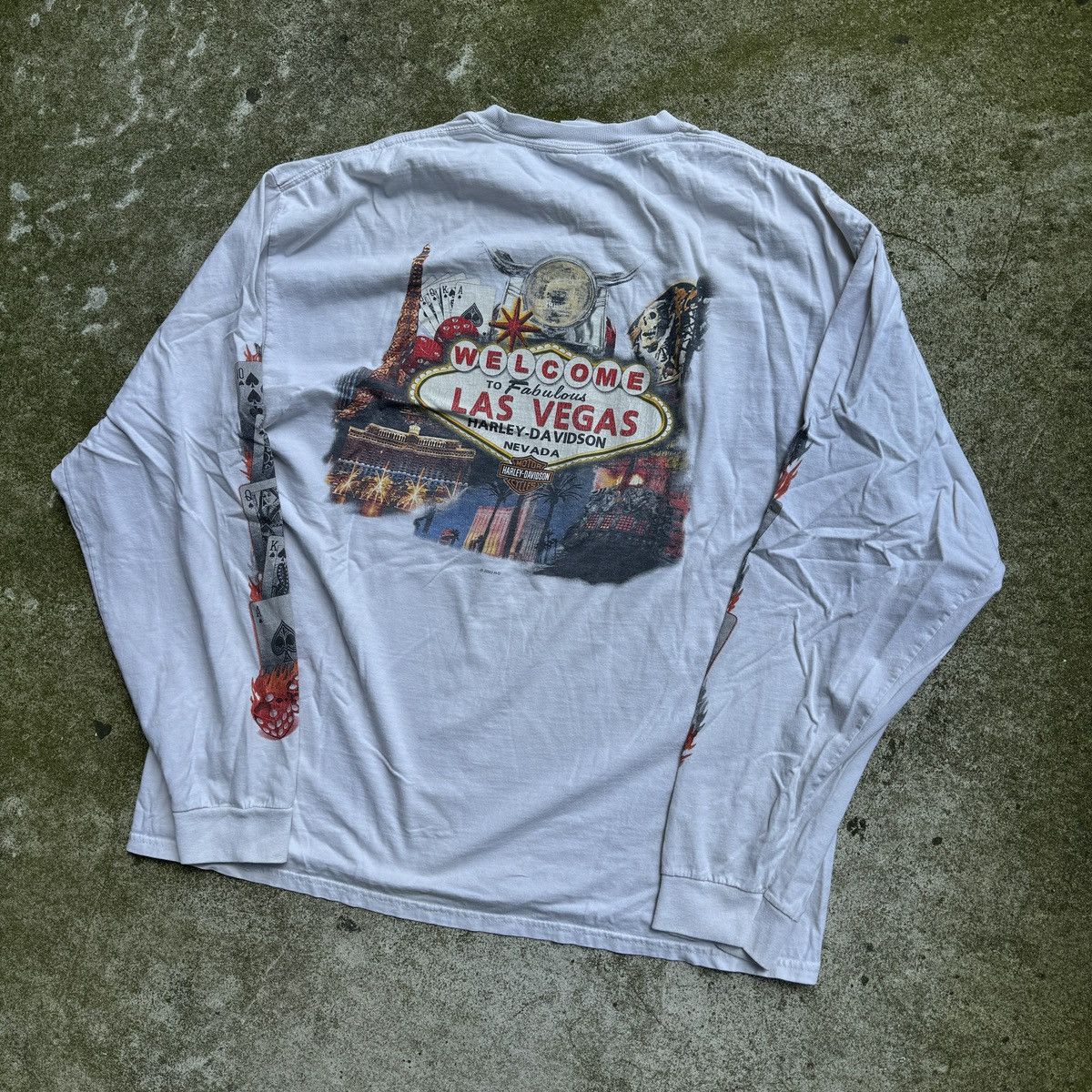 Harley Davidson Thrashed Harley Las Vegas Flame Shirt ERD Grunge Biker WCC Size US XL / EU 56 / 4 - 7 Thumbnail