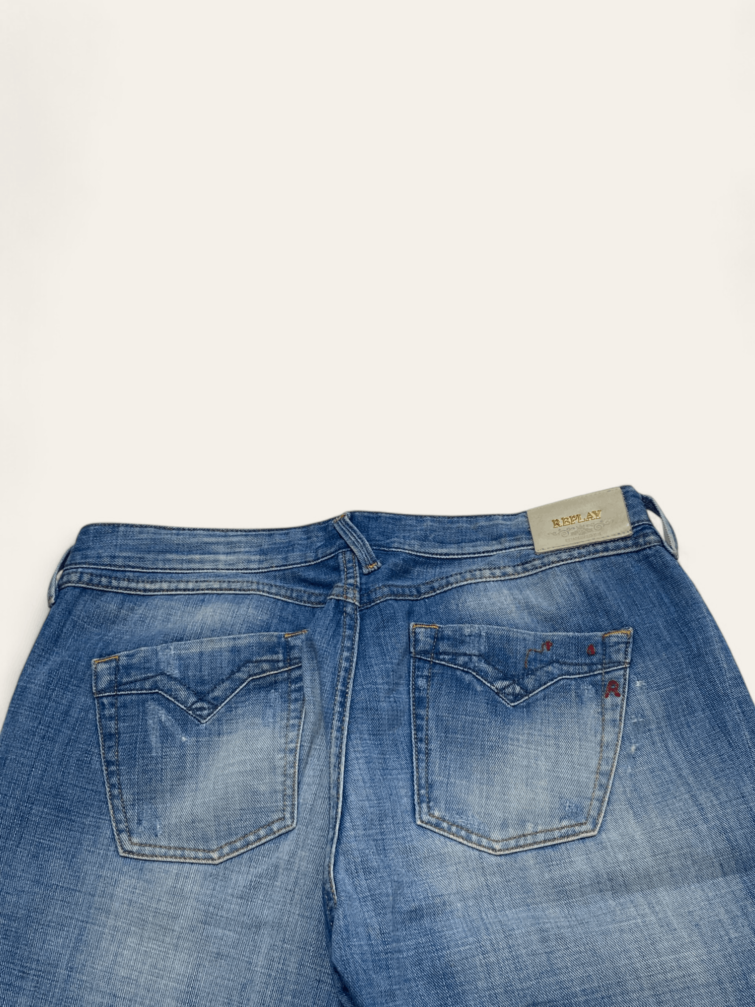 Jean Vintage REPLAY Jeans Y2k Avant Garde Bootcut Baggy Size 32" / US 10 / IT 46 - 13 Thumbnail