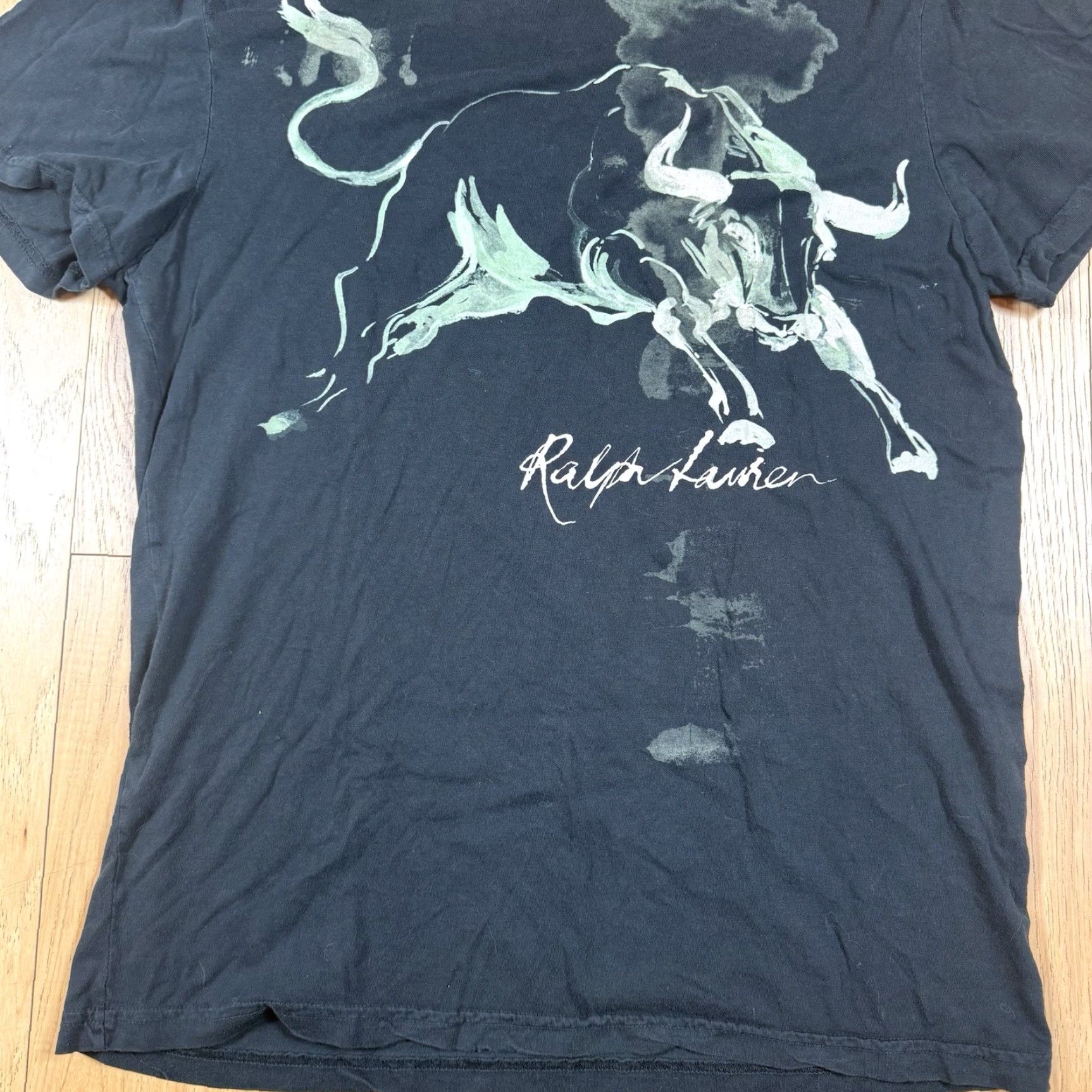 Ralph Lauren VTG Ralph Lauren Polo Bull T Shirt Mens Small Custom Fit Short Sleeve Multicolor Regular Size S Mens Size US S / EU 44-46 / 1 - 3 Thumbnail