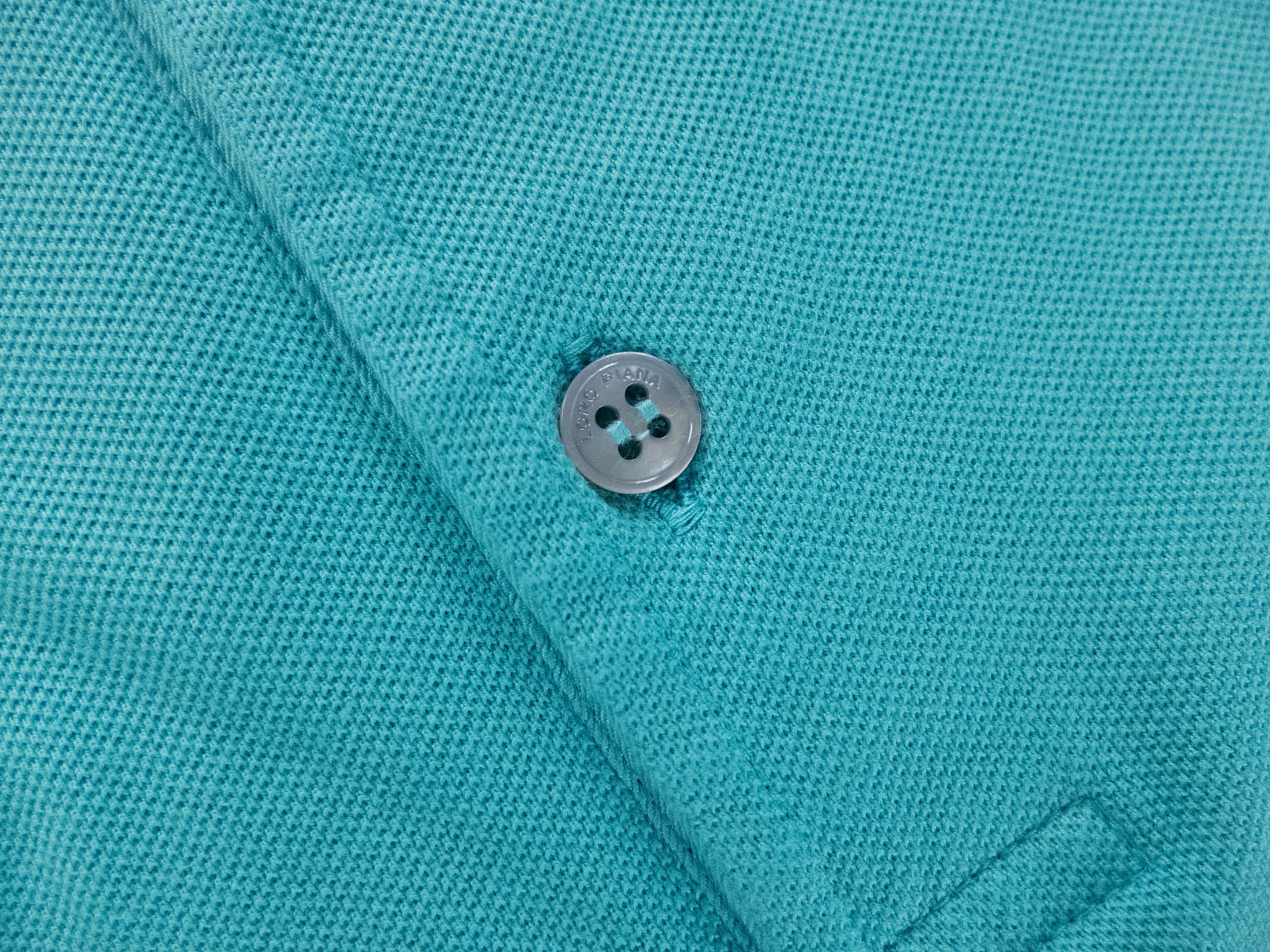 Loro Piana LORO PIANA solid blue pique cotton polo shirt Medium Size US M / EU 48-50 / 2 - 5 Thumbnail