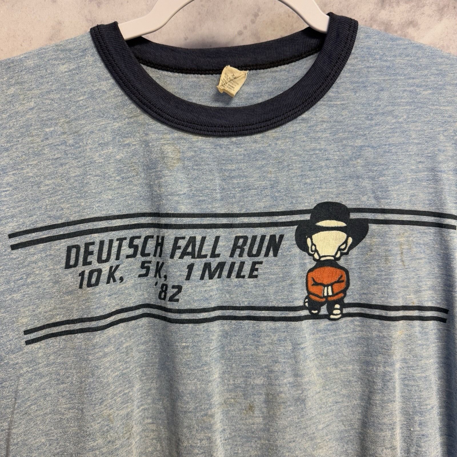 Vintage Vintage 80s Marathon Deutsch Ringer T Shirt Mens XL Size US XL / EU 56 / 4 - 3 Thumbnail