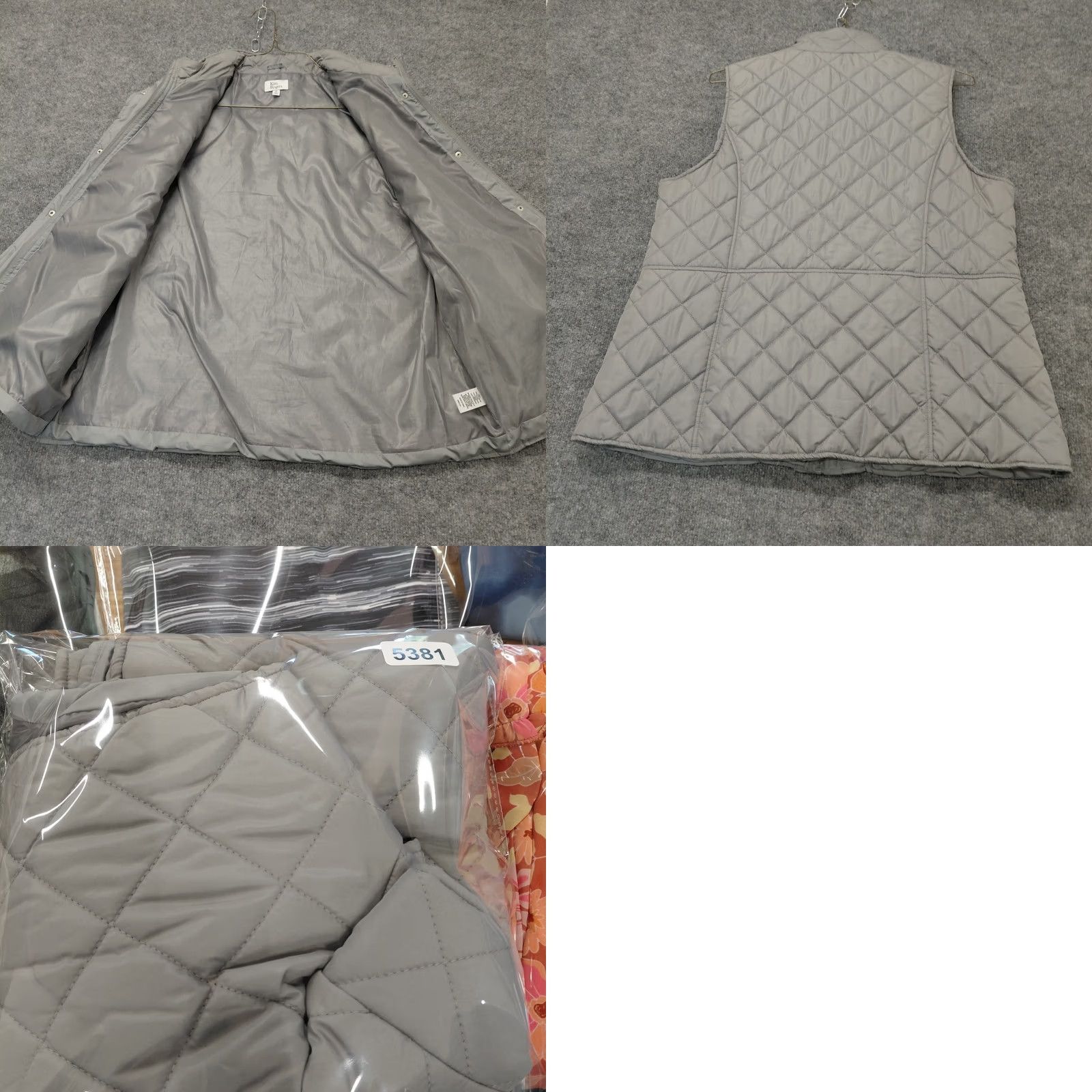 Vintage Kim Rogers Vest Women’s XL Gray Puffer Quilted Zipper Collared Pockets Size XL / US 12-14 / IT 48-50 - 9 Thumbnail