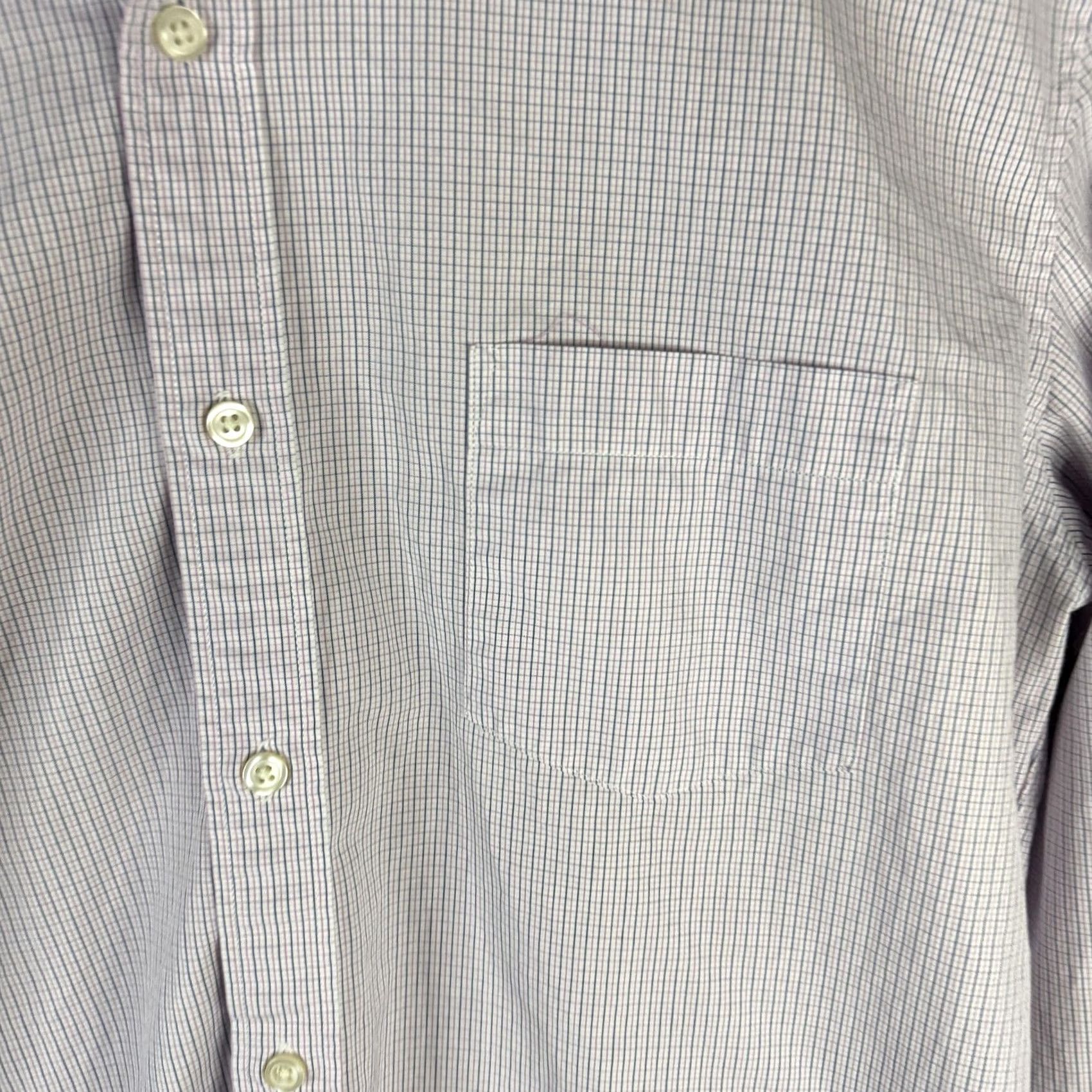 J.Crew J.Crew Shirt Mens XL 17.5 Purple Check Cotton Button Front Dress Long Sleeve Size 46R - 7 Thumbnail