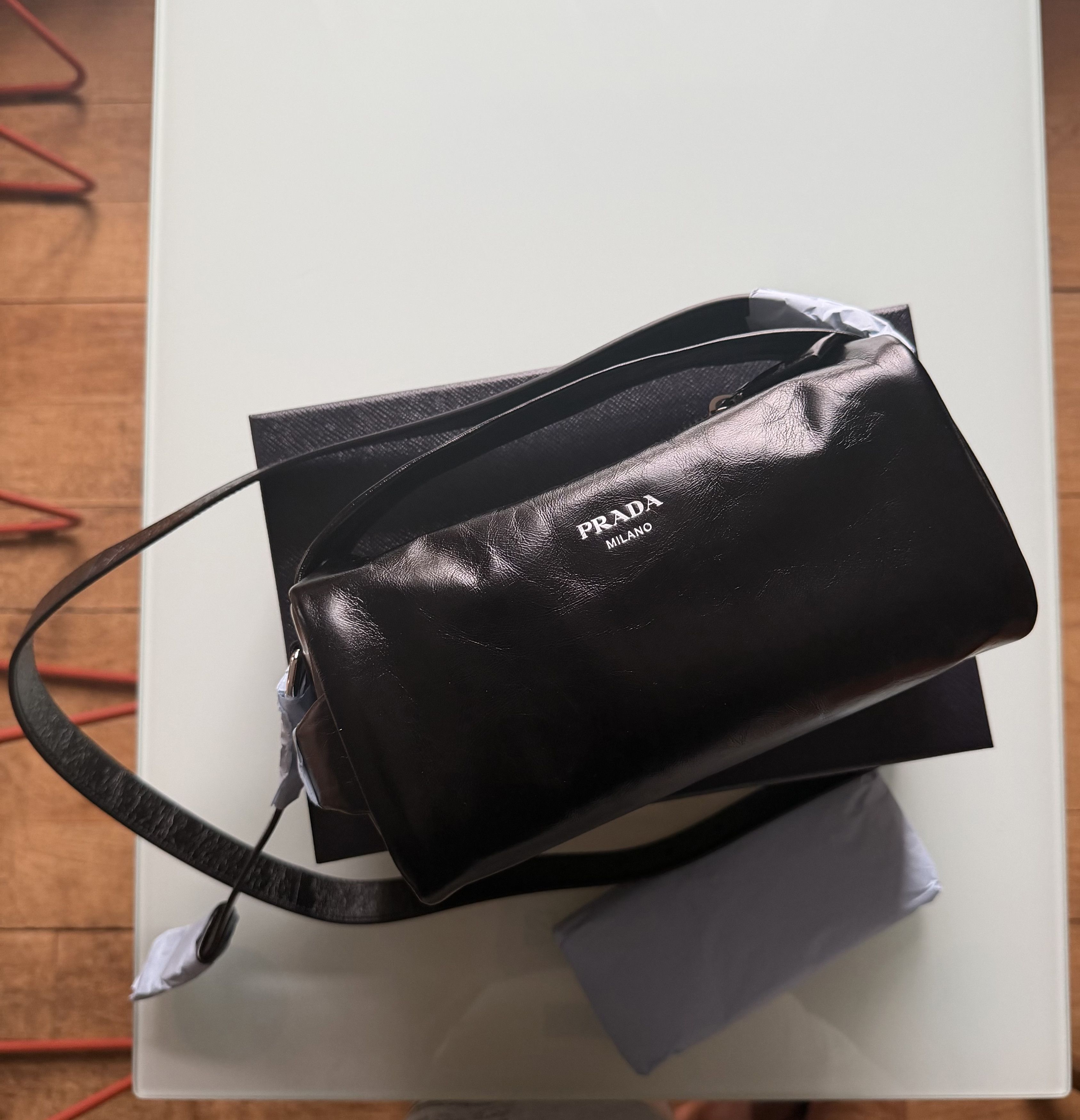 Prada Prada Black Leather Shoulder Bag MSRP $2,550 Size ONE SIZE - 17 Thumbnail