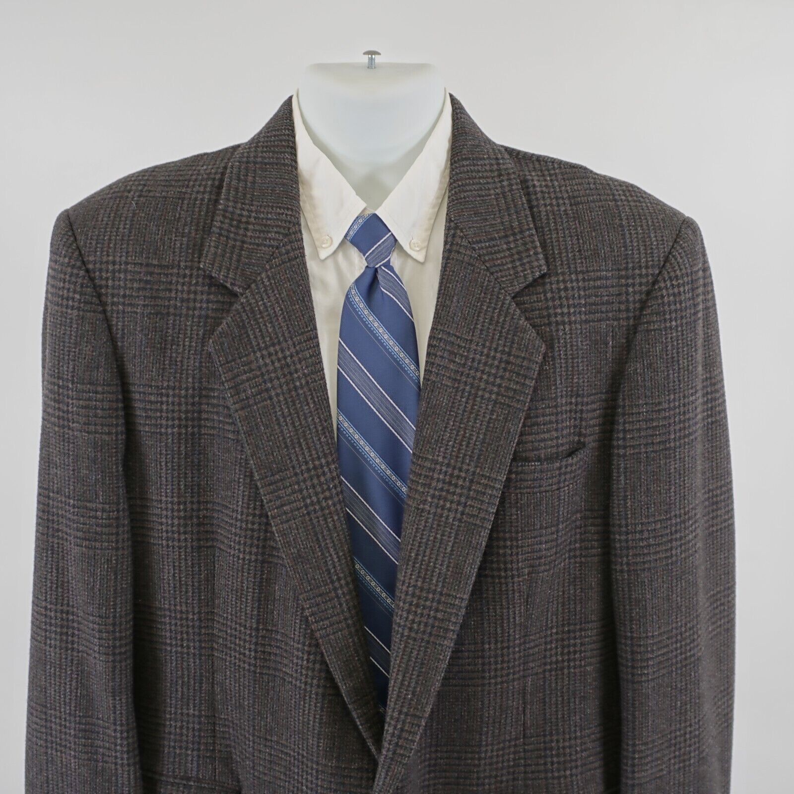 Haggar Haggar Tweed Wool Brown Glen Plaid Sport Coat 42L W/ Multi-C Size 42L - 1 Thumbnail