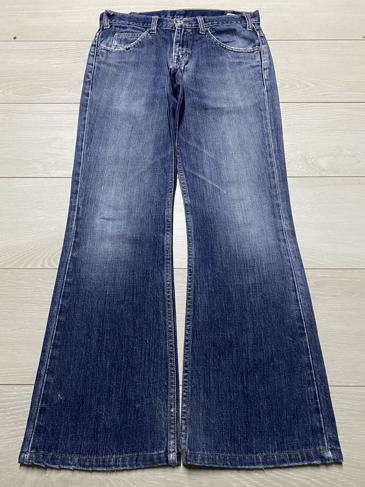 Levi's Vintage Levis Austin Jean Flare Blue Wash Distressed Jeans Size US 31 - 1 Thumbnail