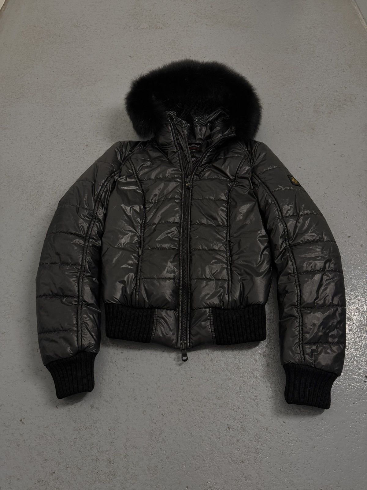 Refrigiwear Streetwear Fur Black Fur Down Y2K Fitted Bomber Jacket Size M / US 6-8 / IT 42-44 - 5 Thumbnail