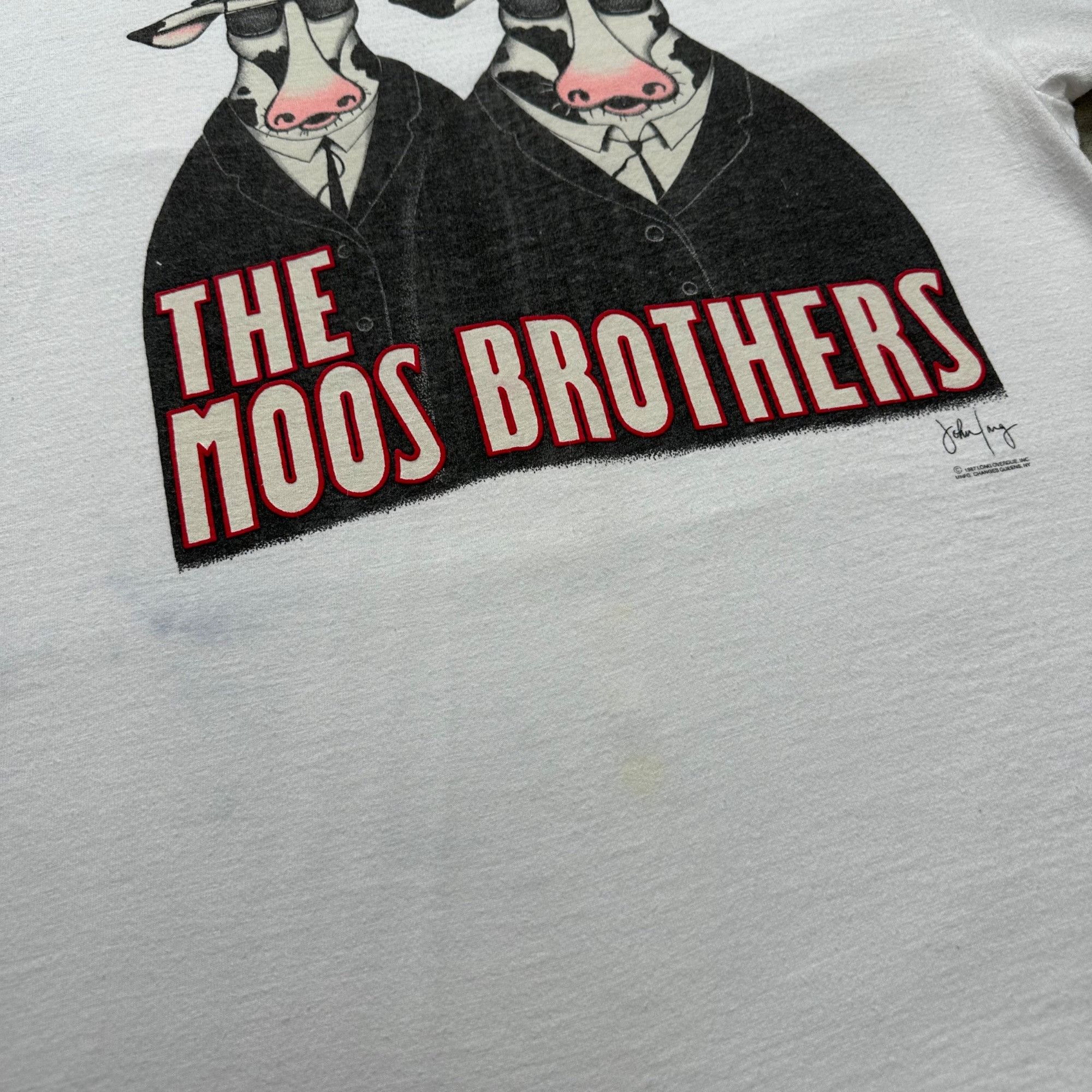 Vintage Vintage 1987 Moos Brothers Blues Brothers Parody Art Shirt Size US L / EU 52-54 / 3 - 4 Thumbnail