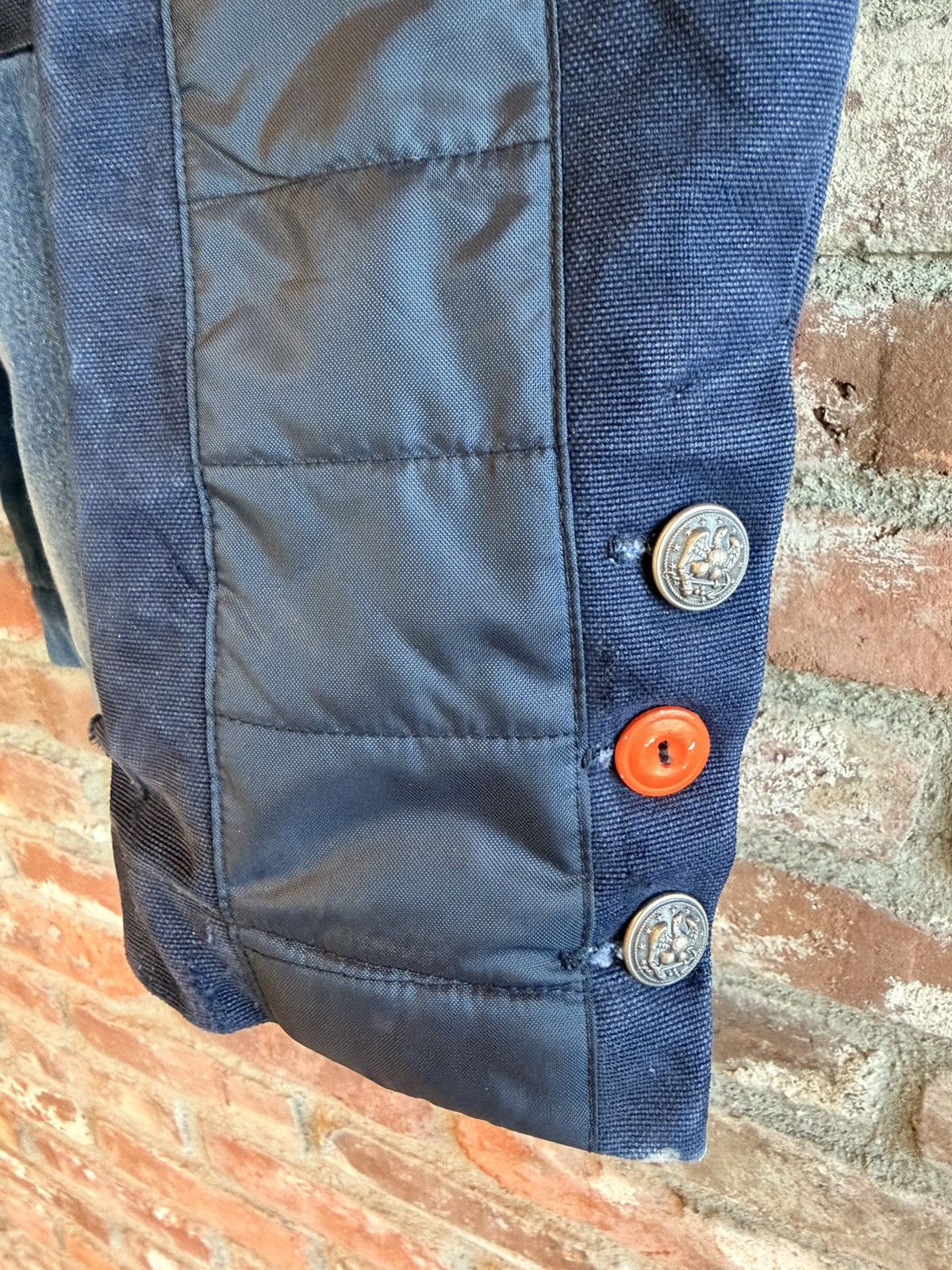Greg Lauren Duffle Denim Mixed Media Peacoat Size US XL / EU 56 / 4 - 3 Thumbnail