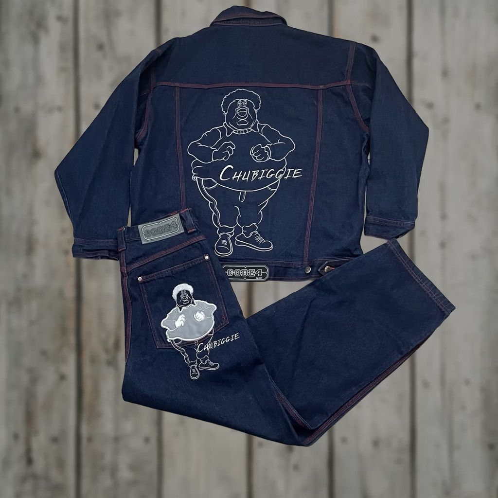 Vintage VINTAGE Code 4 Denim Jacket XL BAGGY 34 Jeans Chubiggie Trucker NY 2000s Men Size US 36 / EU 52 - 1 Thumbnail