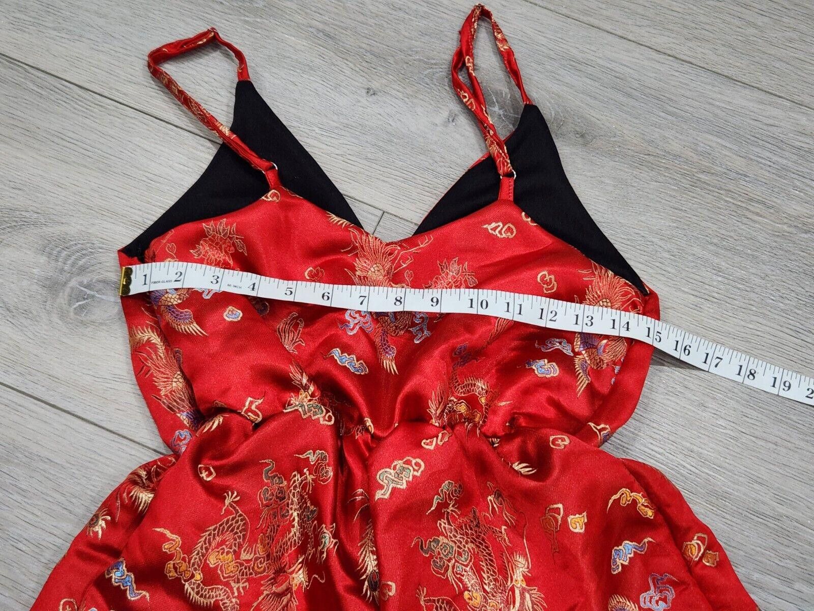 Designer O-mighty Romper Asian Print Shorts Medium Red V Neck Tank Size 32" / US 10 / IT 46 - 6 Thumbnail