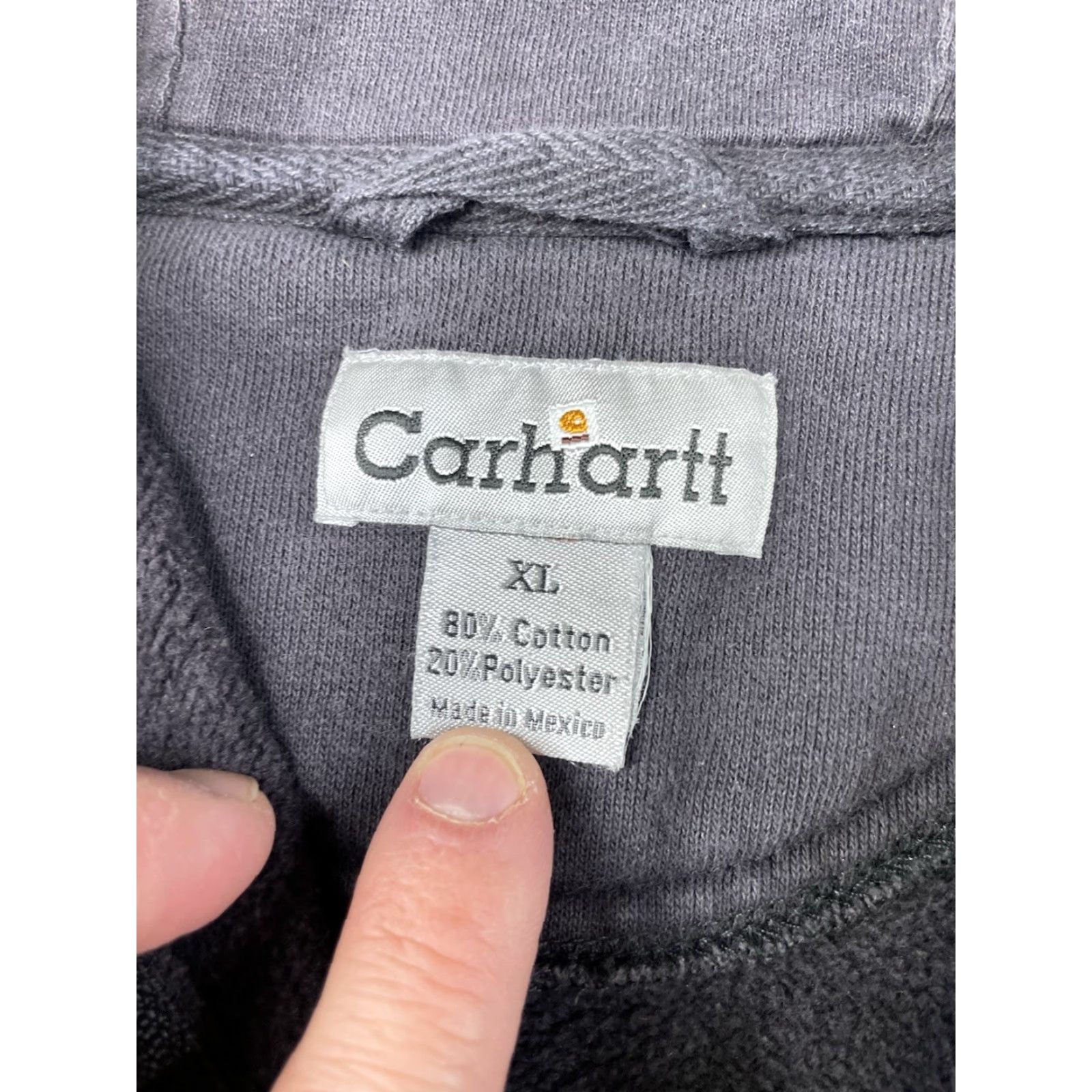 Carhartt VINTAGE Carhartt K185 Black Full Zip Heavyweight Hoodie Sweatshirt XL HILTI Logo Hoodie Men 90s Outdoor Embroidered Zipper Logo Size US XL / EU 56 / 4 - 5 Thumbnail